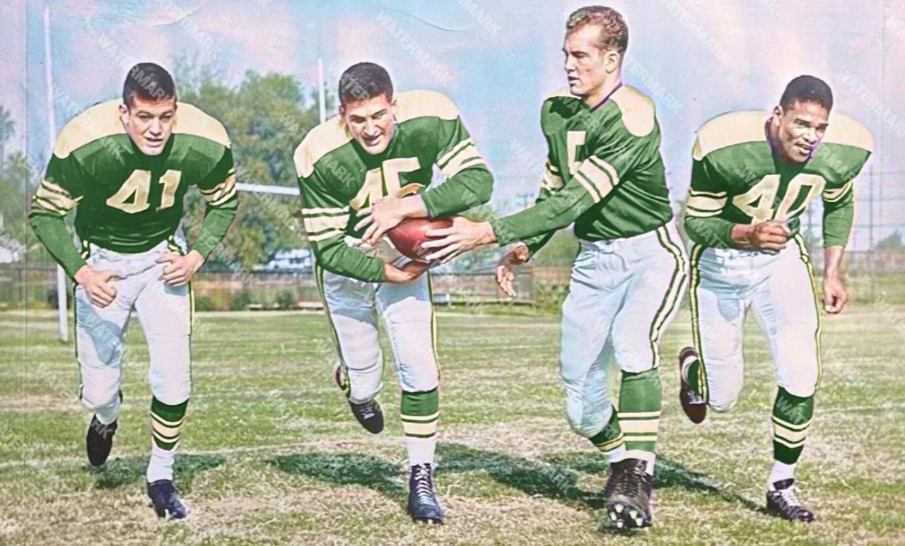 HF222 Paul Hornung -Abe Woodson East West 8x10 16x20 Colorized Photo