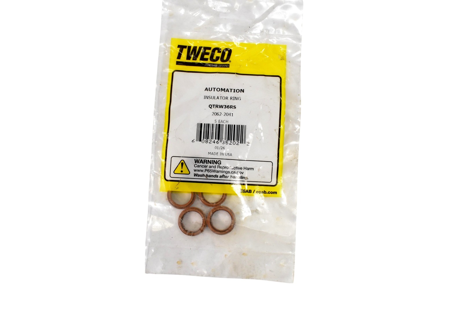TWECO QTRW36RS Insulator Ring 2062-2041 5 Each Made In USA Copper Automation