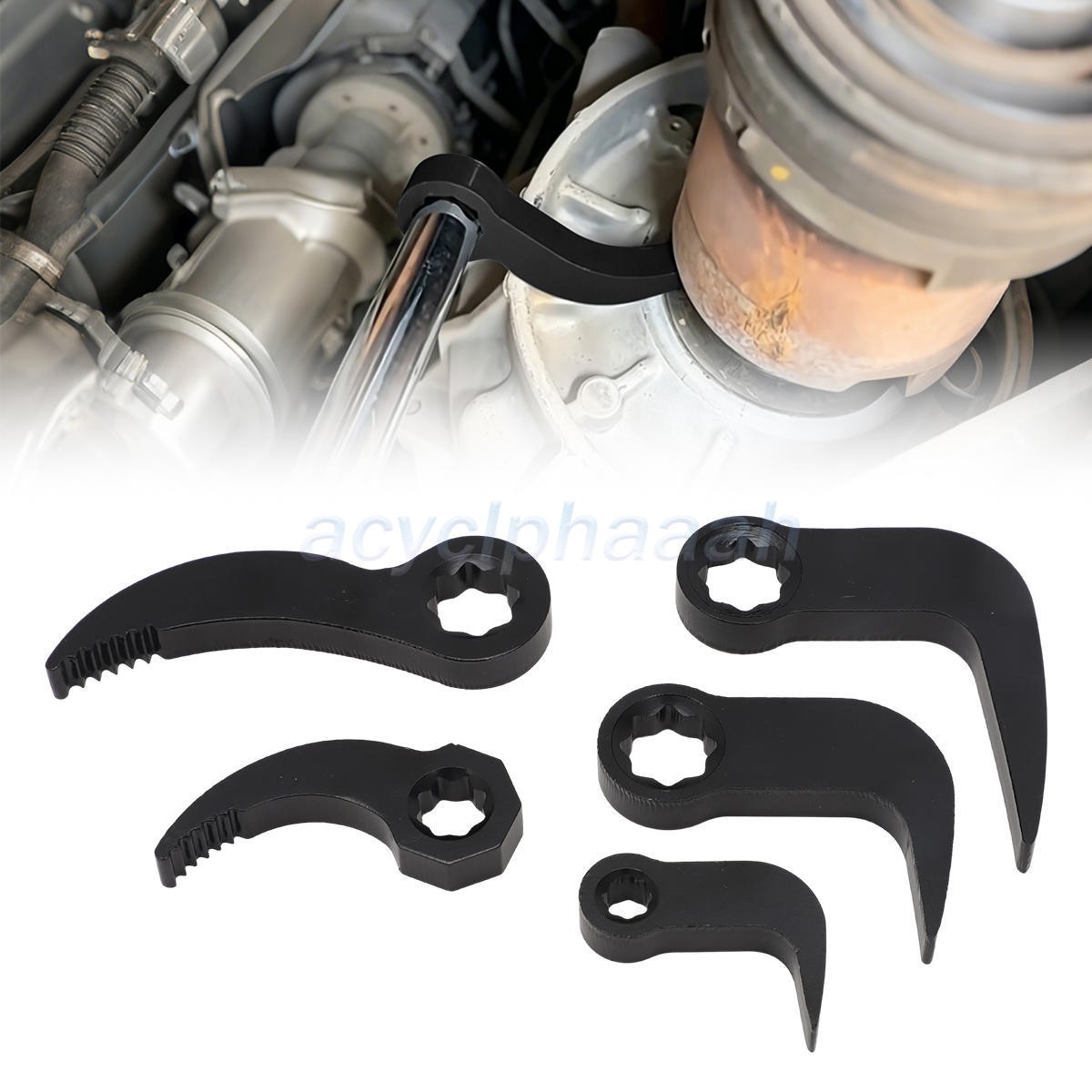 Mechanic Pry Bar Tool Set 5PCS Adjustable Angle Adapter For 1/4 3/8 1/2 Ratchets