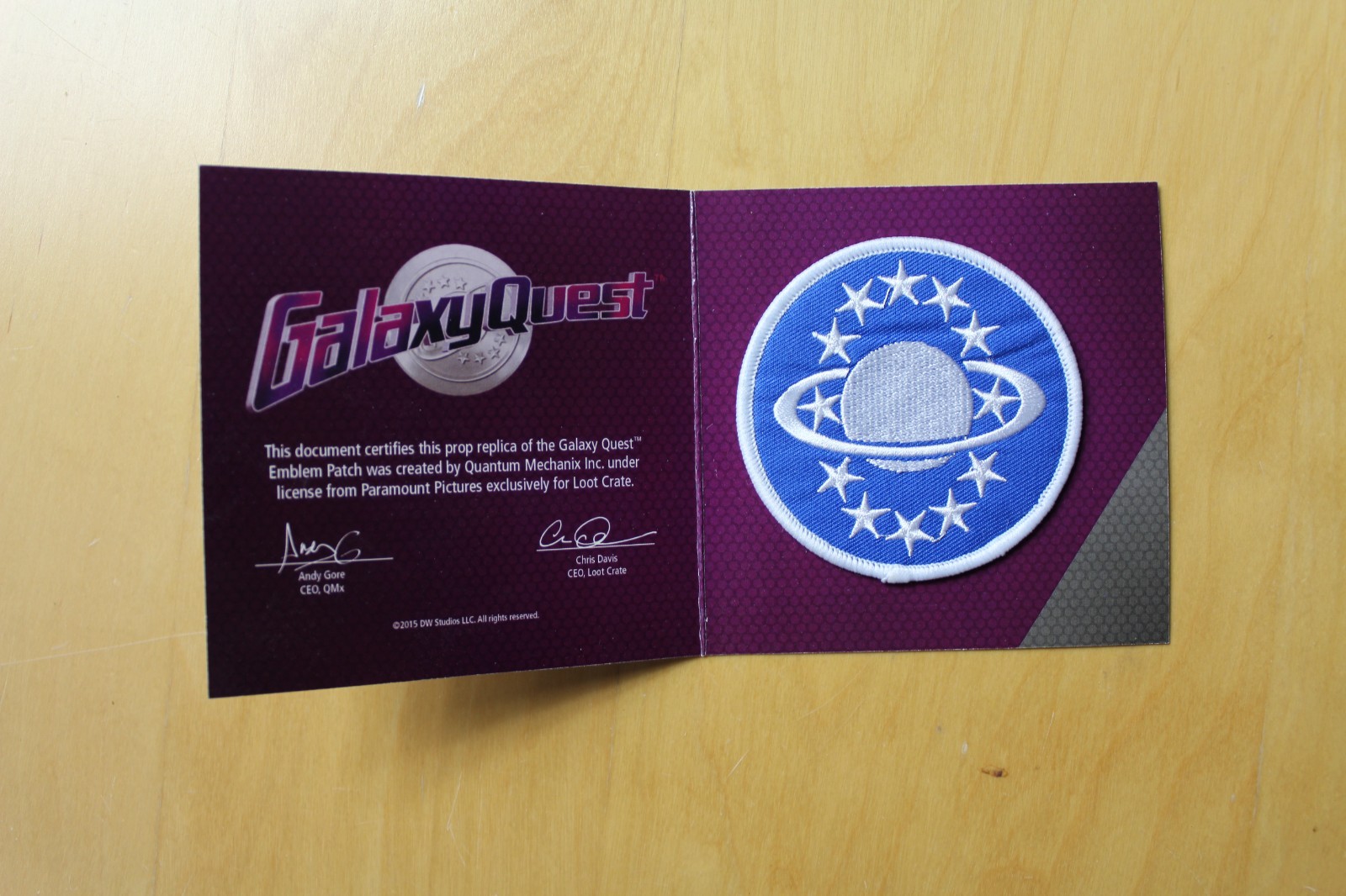 Galaxy Quest Emblem Patch Uniform Prop Replica Loot Crate Exclusive New