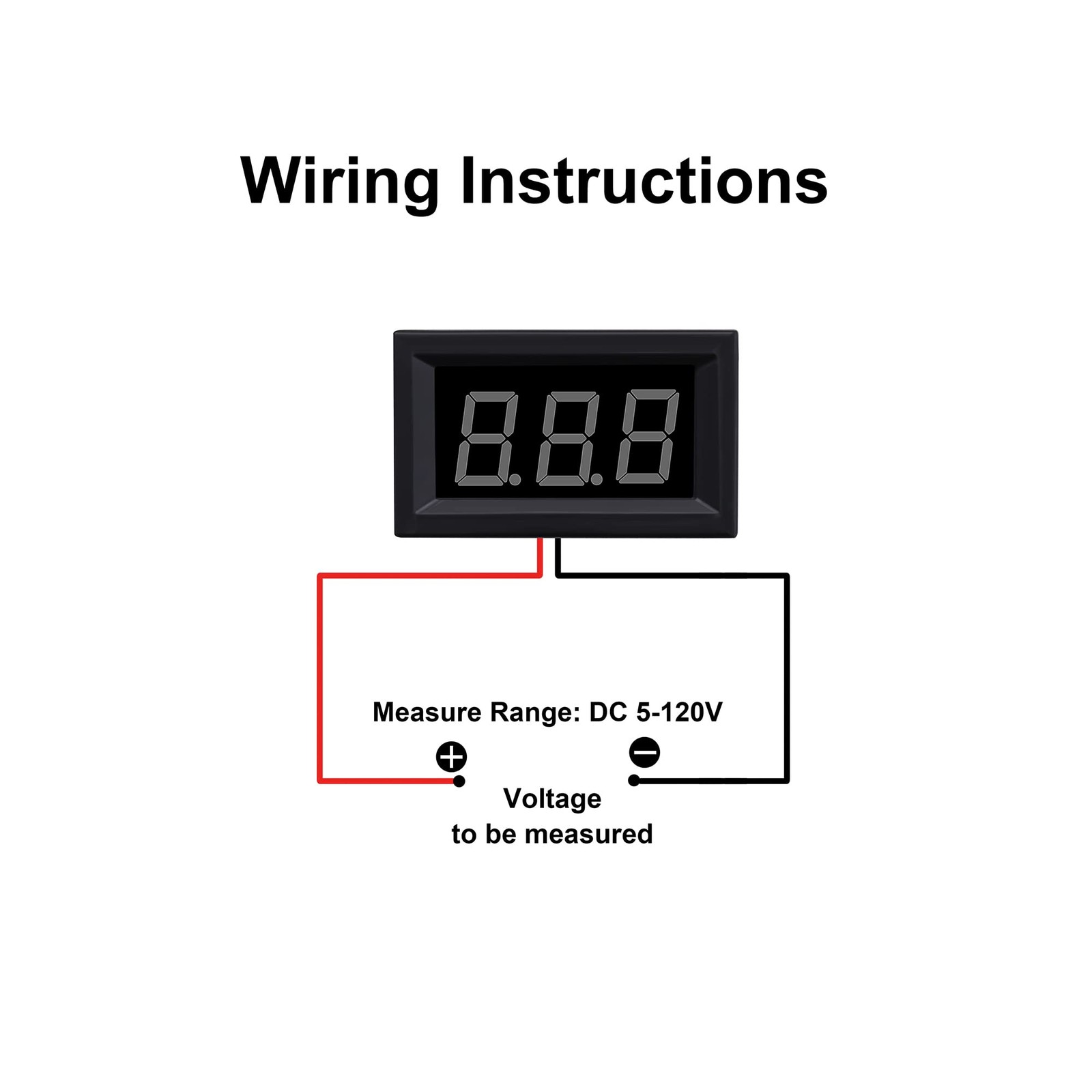 5 PCS DC 5120V Mini Voltmeter Blue LED Digital Display Panel 2Wire 0.56 Inch
