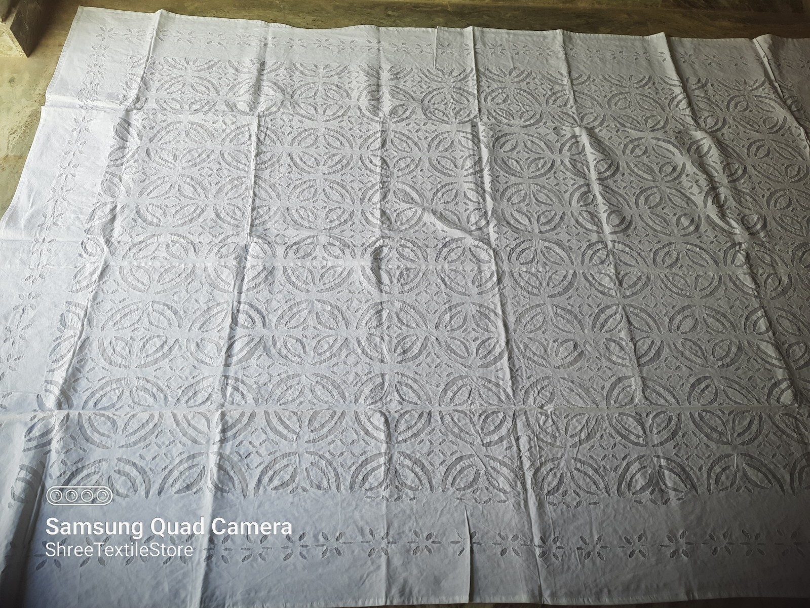 Organdy Cut-Worked Rectangle/Square/Round,Bedding Indian White Handmade Applique