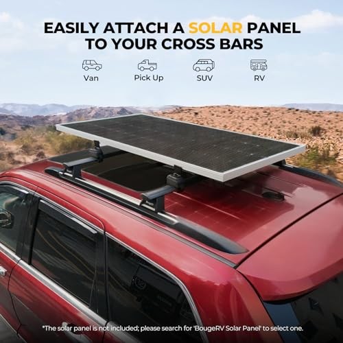 Solar Panel for Cars with Cross Bars, Roof Rack Clamps Fits Crab Mounting Kit