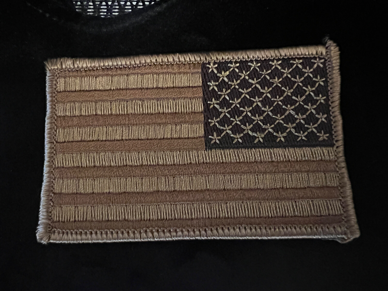 U.S. American Flag embroidered patch red white blue, black/gray, coyote Reverse