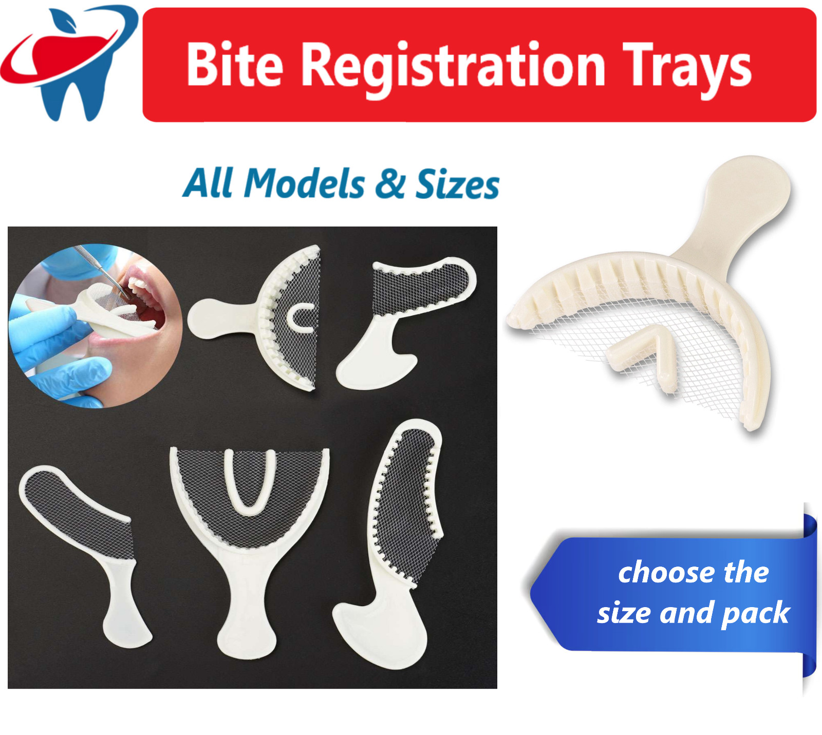Dental Impression Bite Registration Polybite Trays Full Arch, Quadrant Choose Qt