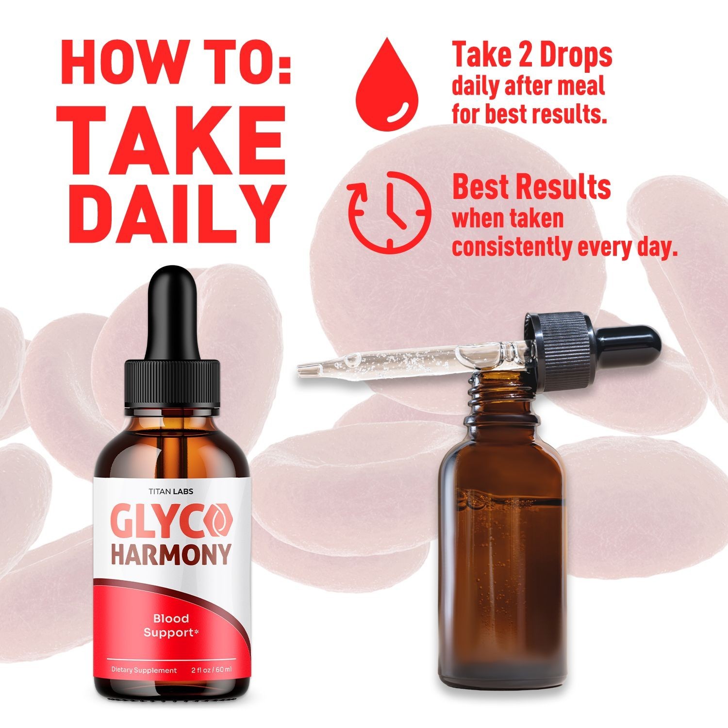 (2 Pack) Glyco Harmony Blood Support Drops Vitamin Supplement 60 Servings