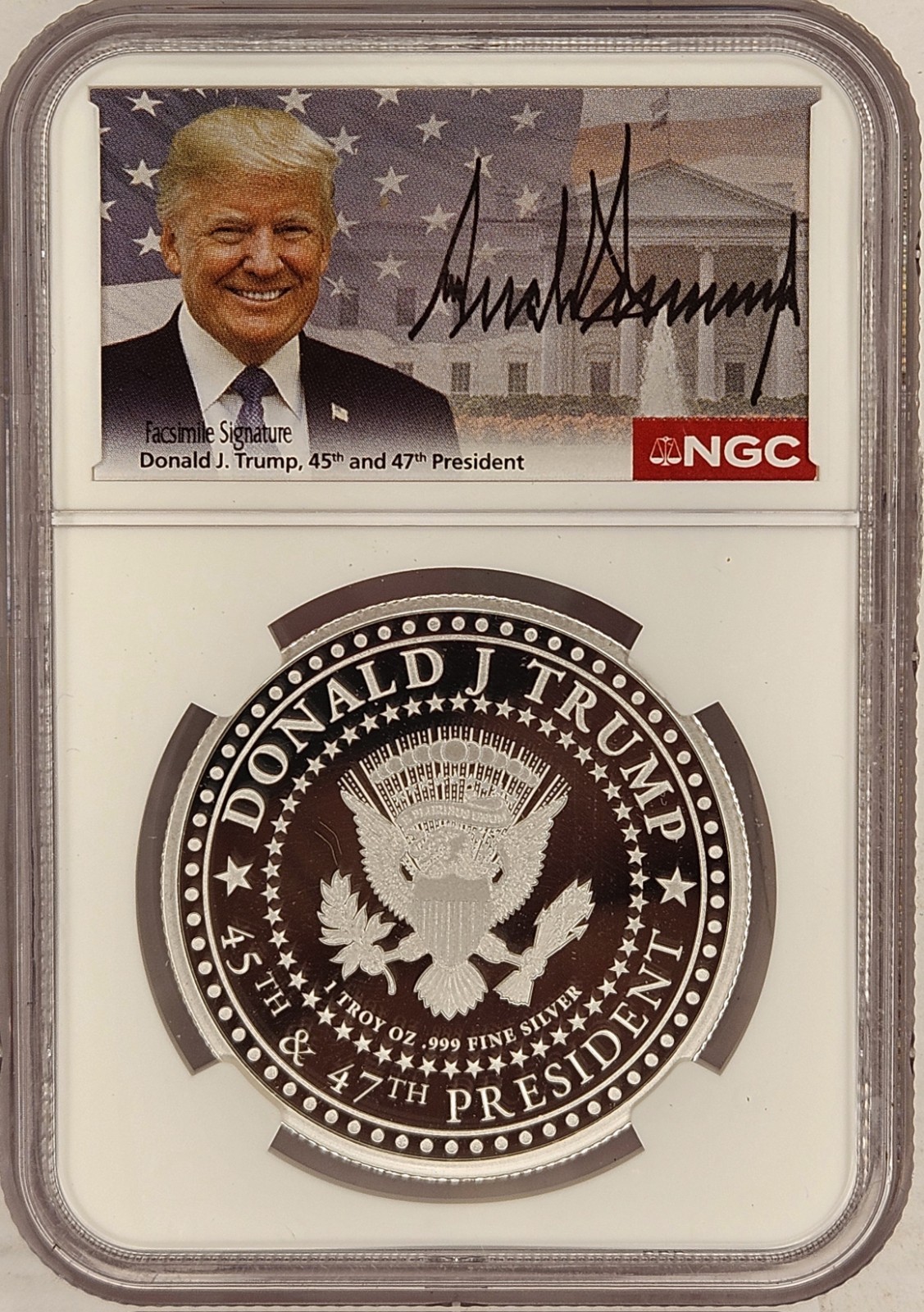 2025 1 Oz Trump Authorized Silver Medal .999 NGC PF70 Signature Made in USA  S1