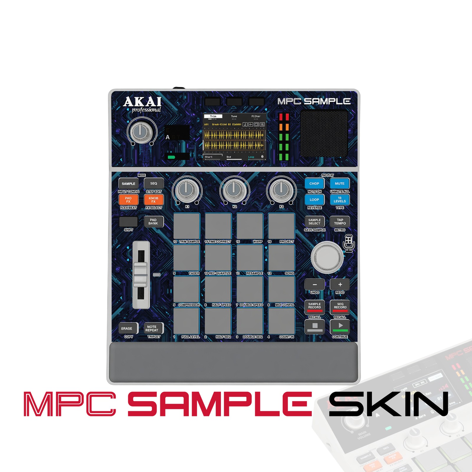 Akai MPC Sample Skin / Cyber Blue
