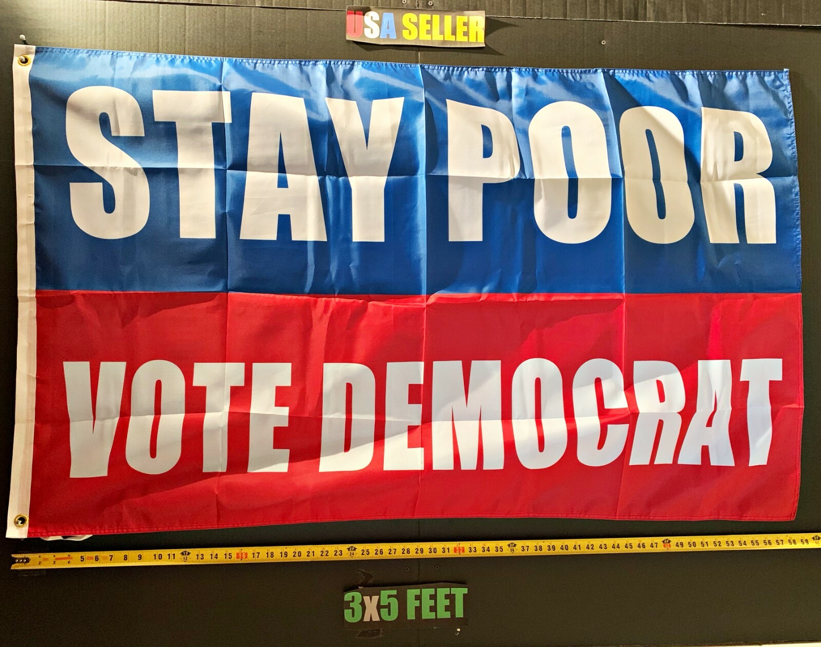 Donald Trump Flag FREE SHIP! Stay Poor Vote Democrat Desantis MAGA USA Sign 3x5'
