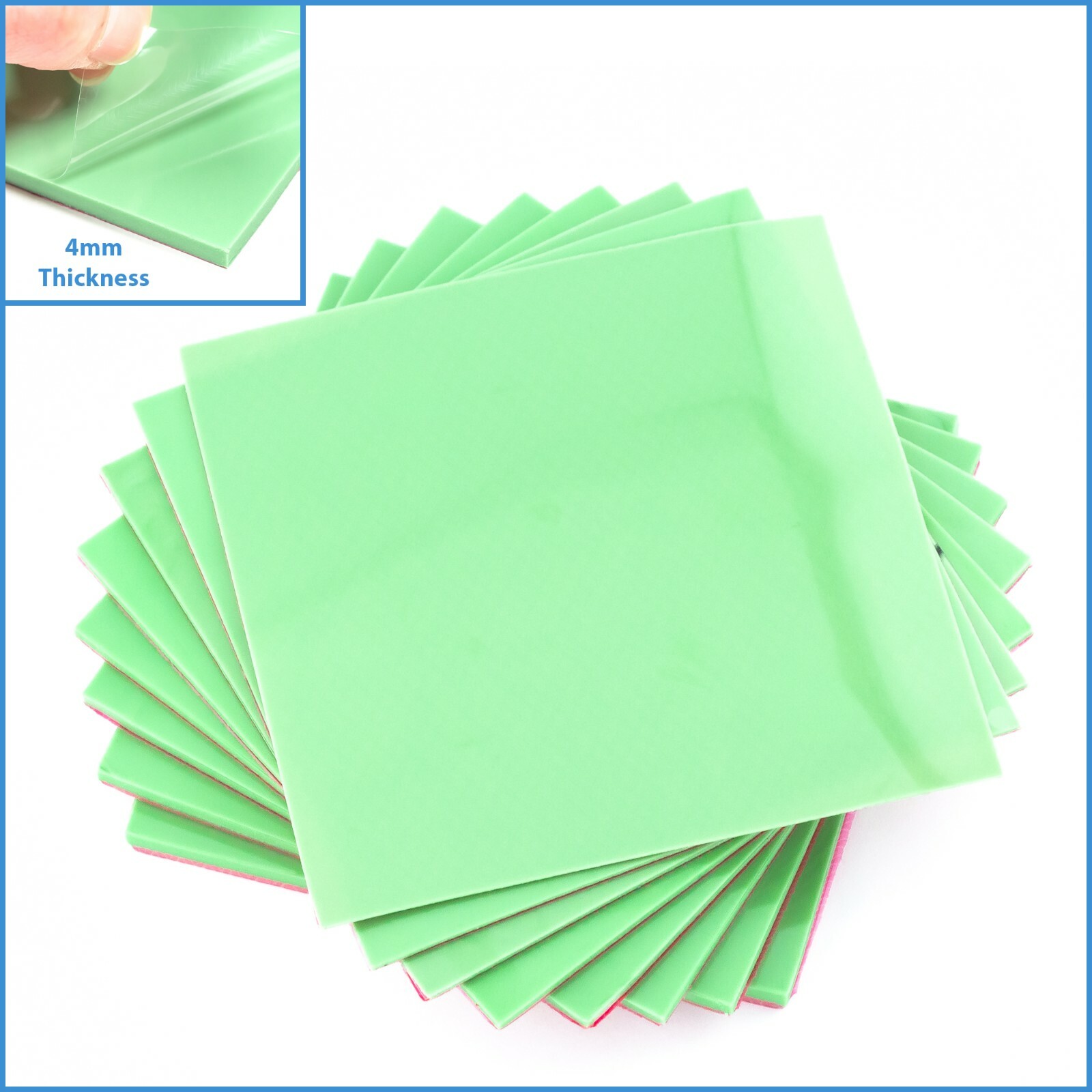 1pc Green 100x 100x 4mm Silicone Thermal Pad Sheet Computer CPU VGA Heatsink