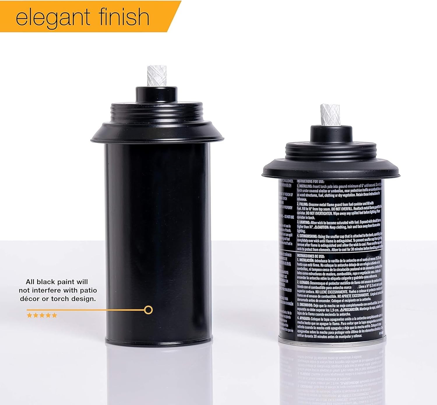 Torch Replacement Canisters (16 oz). Compatible with Tiki 6 Pack, Black