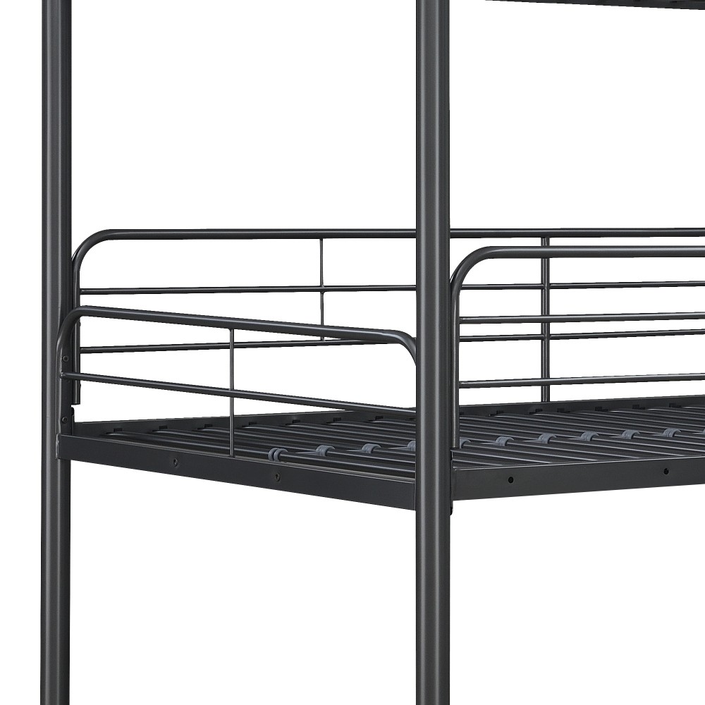 Triple Bunk Bed FULL over FULL over FULL | 3 Full Size Beds | Black Metal Frame
