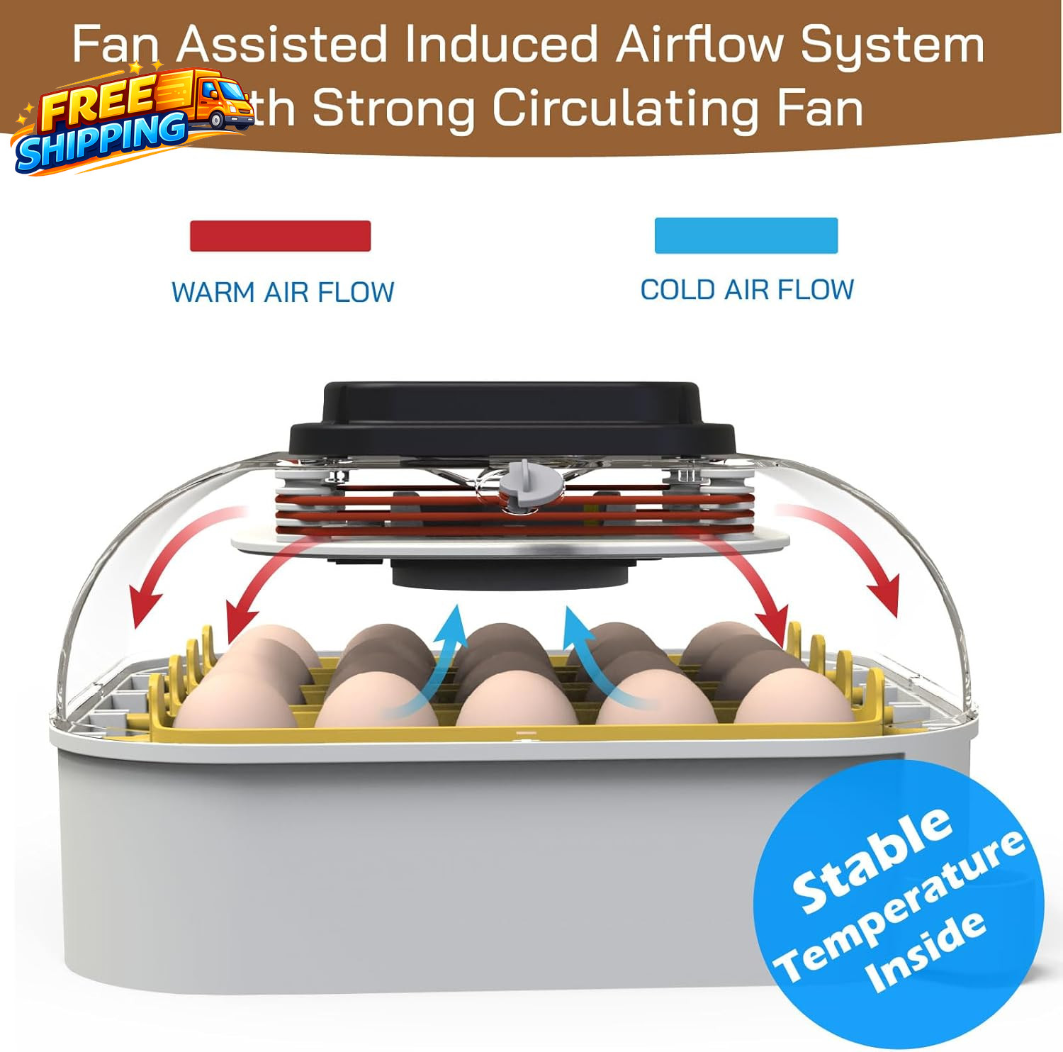 20 Egg Incubator with Humidity Display Egg Candler Automatic Egg Turner