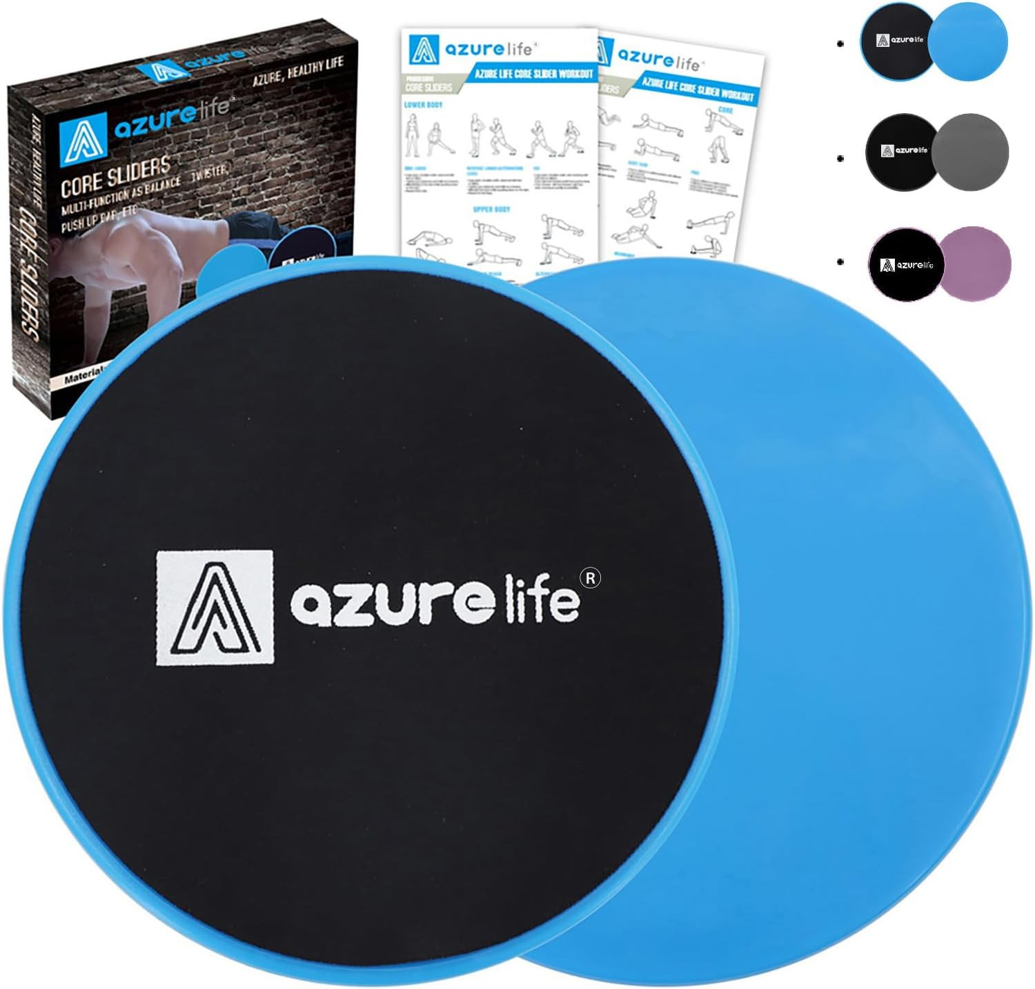 Exercise Core Sliders, Dual Sided Exercise Gliding Discs Use on Carpet or Har...