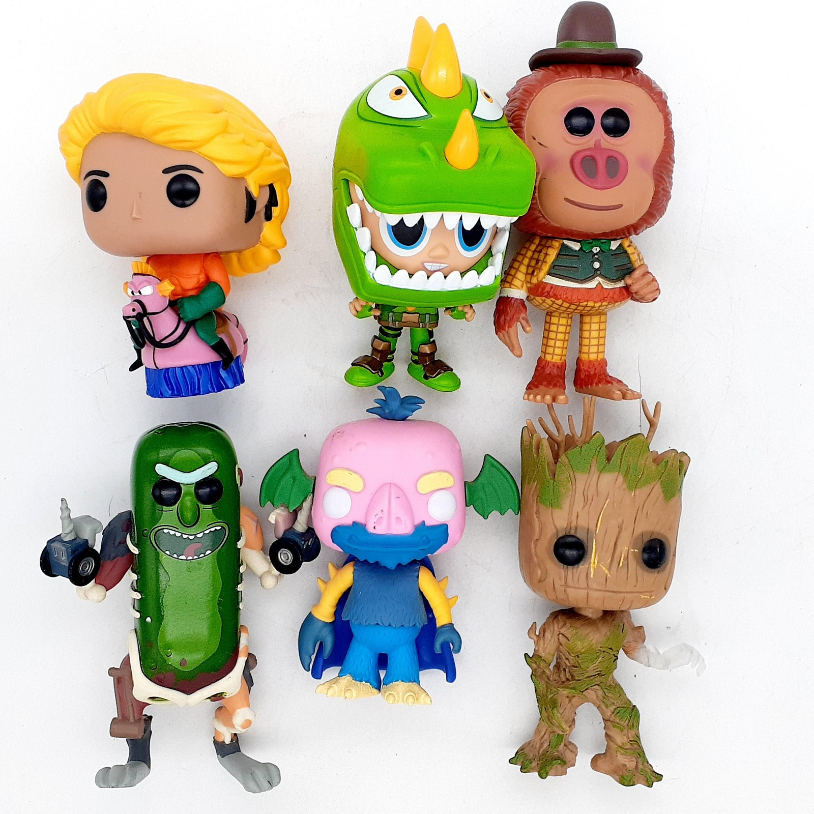 Funko Pop Vinyl Figures Lot Of 6 Groot Pickle Rick Guardians Galaxy Morty Loose