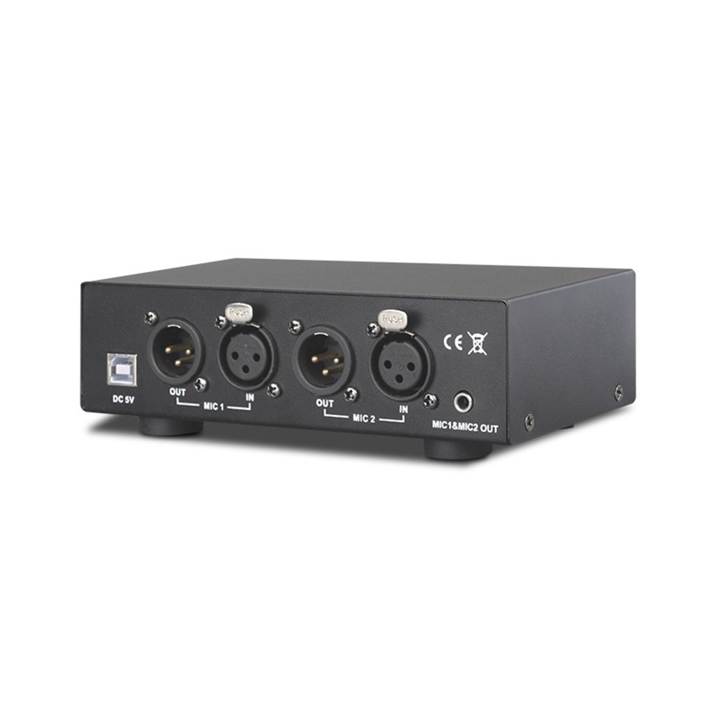 2 Channel 48V Phantom Supply, Universal Compact Phantom for Condenser2998