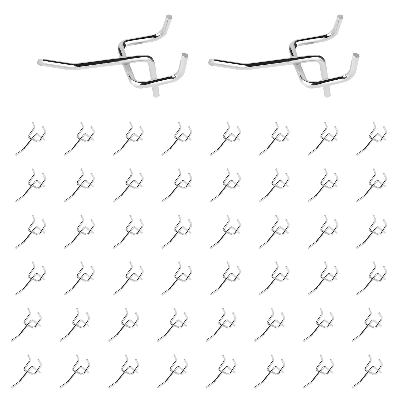 50Pcs 2"/5CM Pegboard Hooks Assortment Set, Metal Peg Board Hooks with 2.5mm ...