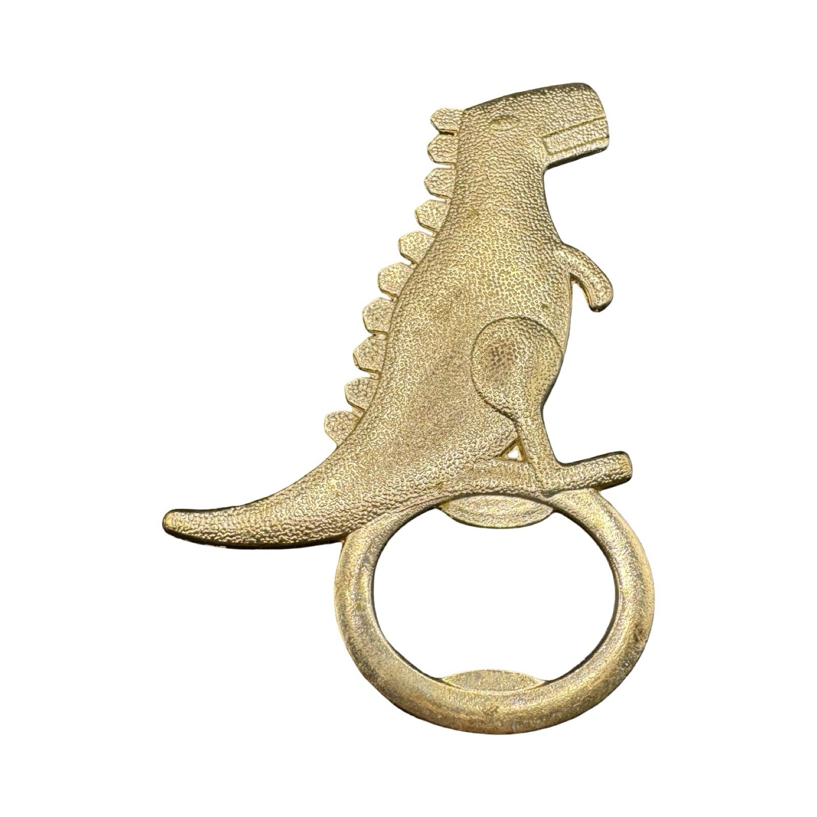 Unique Gold Tone Metal Dinosaur Dino Bottle Opener