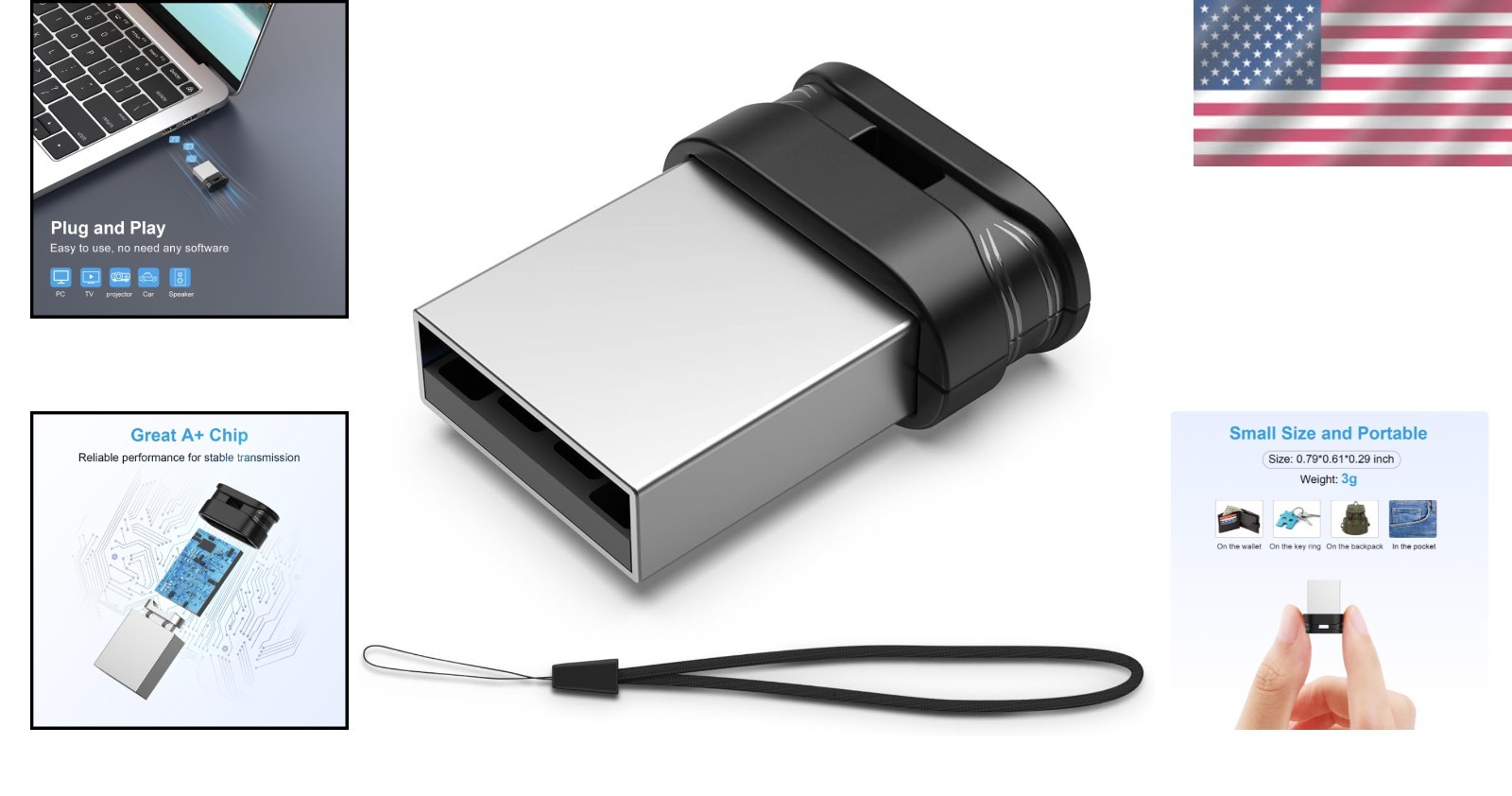 16GB Ultra Slim USB 2.0 Flash Drive - Portable, Shockproof & Water-Resistant