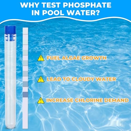 Phosphate Test Kit for Pool Hot-Tub: 50 Counts Phosphate Test Strips - 50strips