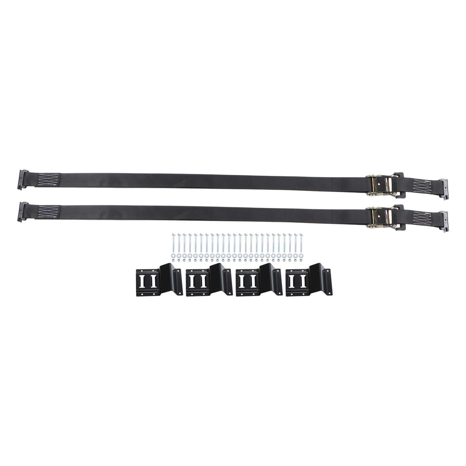 New Wheel Chock Tie Down Kit Tire Ratchet Straps Wheel Chocks Fit For ATV UTV