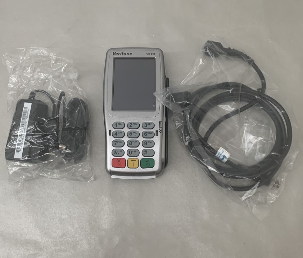 Verifone VX 280 Silver Credit Card Machine Terminal w/ Cable and Adapter