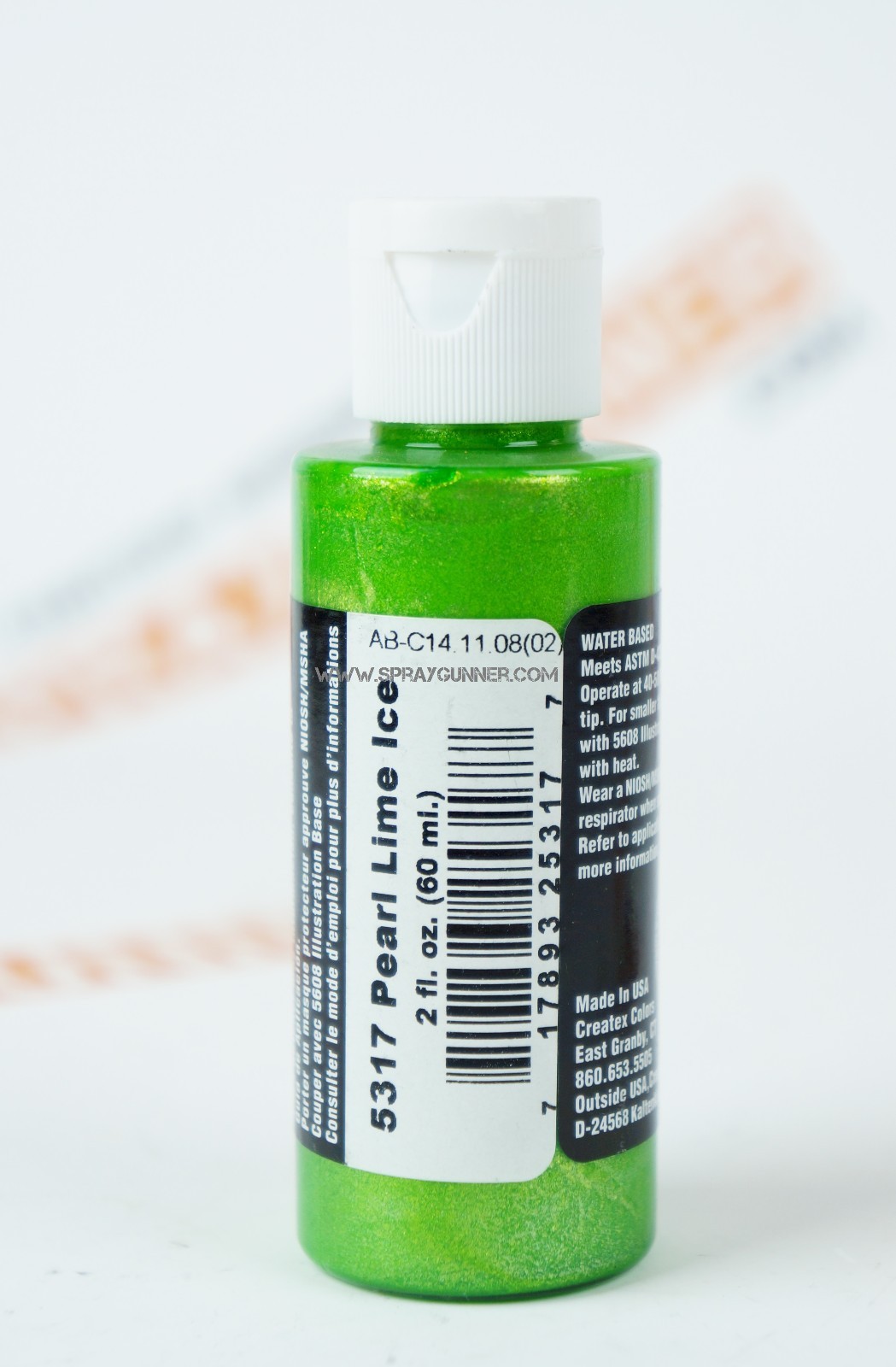 Createx Airbrush Colors 5317 Pearl Lime Ice 2oz. water-based pearlized paint