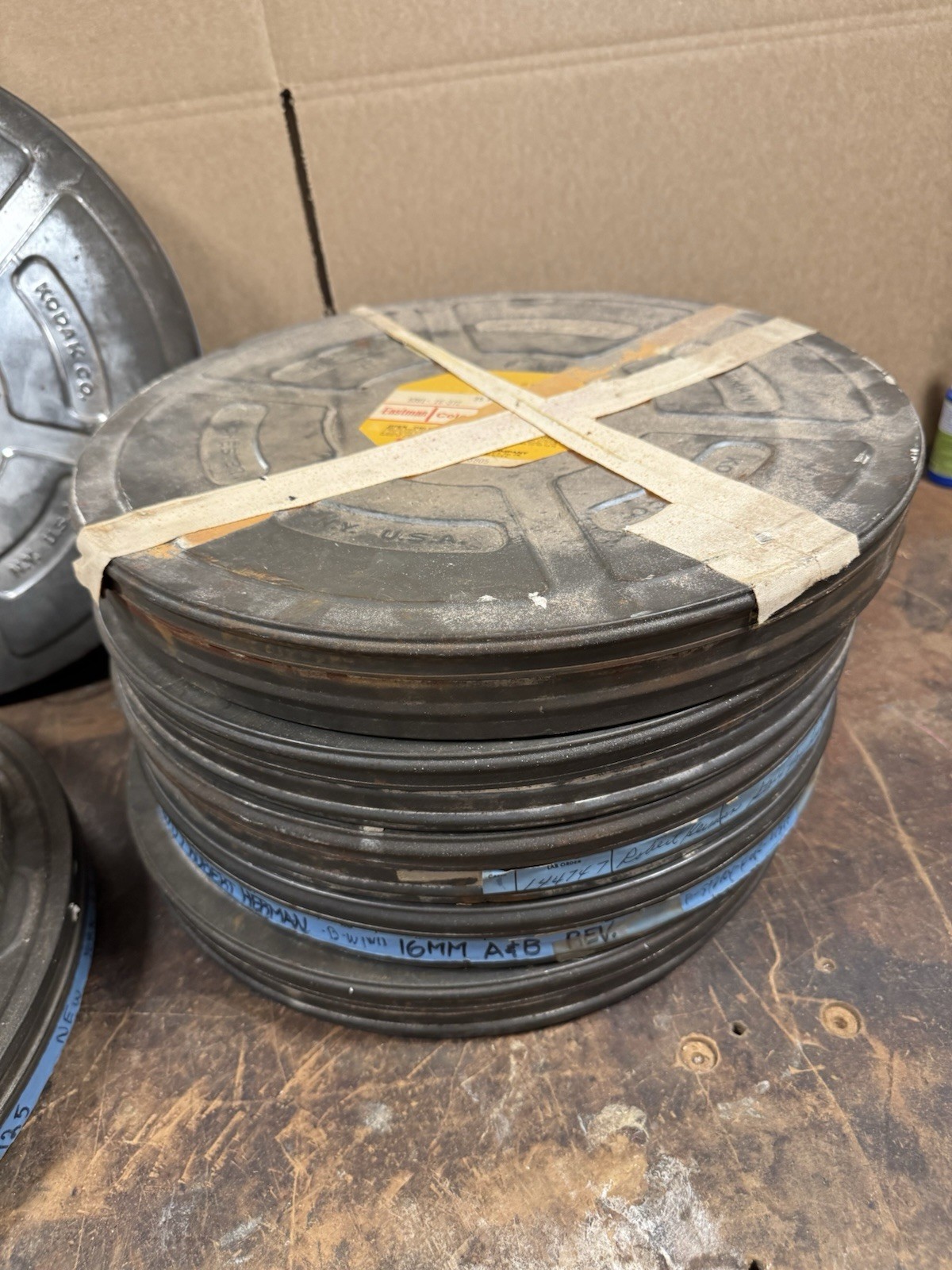 Vintage 35mm Film Cans Lot - 6 Kodak 2373 + 2 Large Similar Size Empty