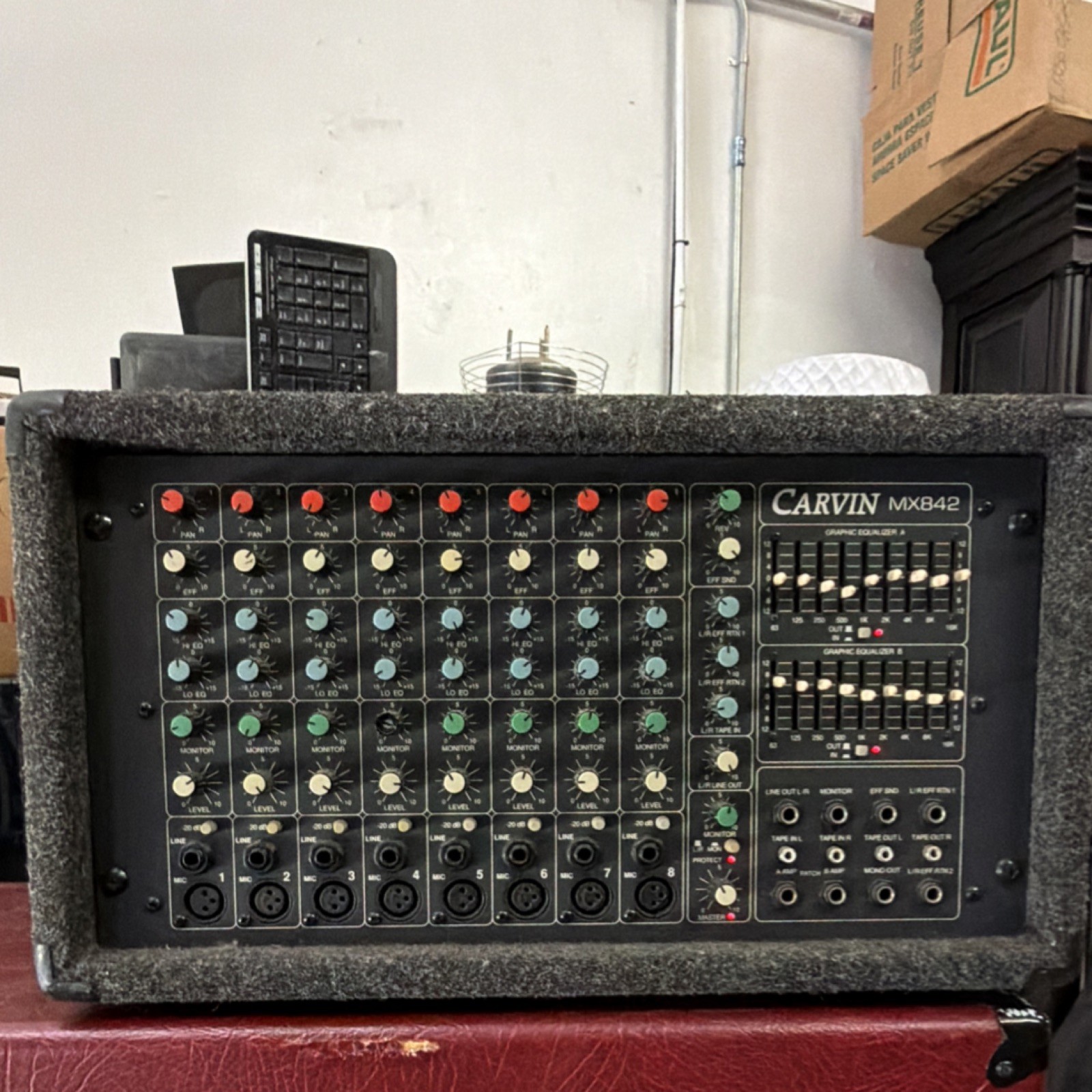 Carvin MX842 Powered Mixer 8-Channel with Graphic Equalizer for Live/Studio