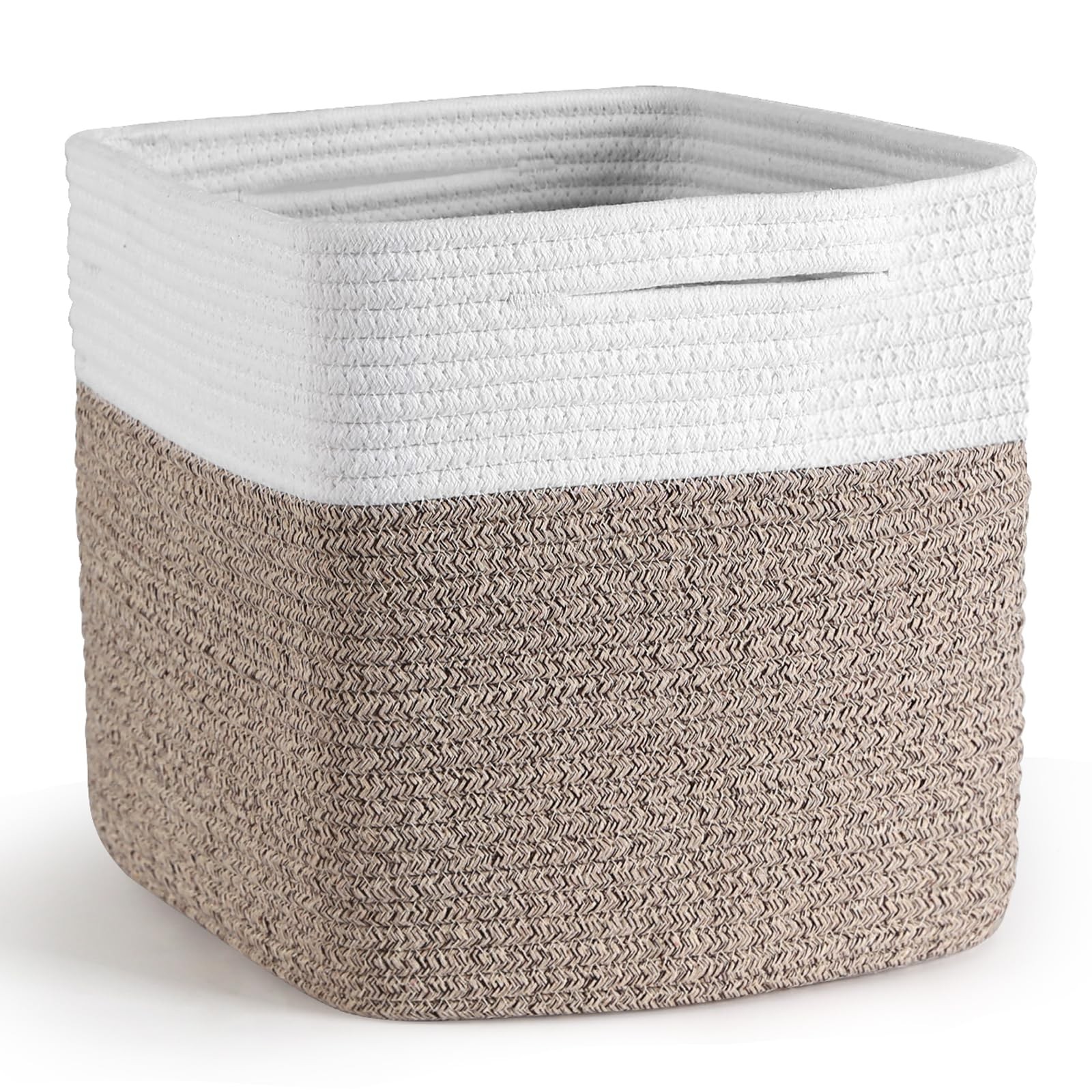 Cube Storage Bins 11 Inch Shelf Cotton Rope Baskets for Organizing, Woven Sto...