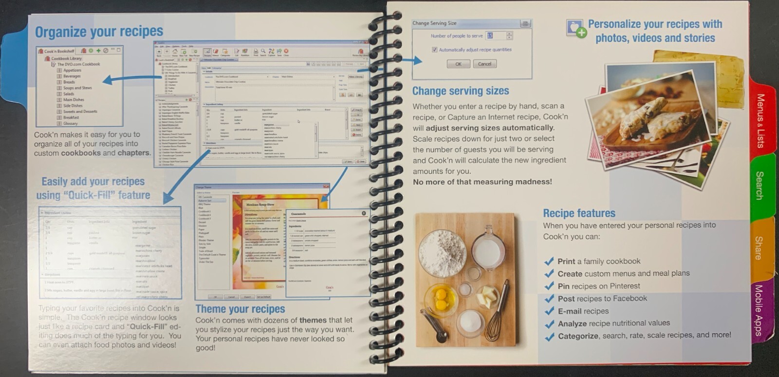o'o'o . COOK'n App for PC or MAC . Recipe Organizer Program