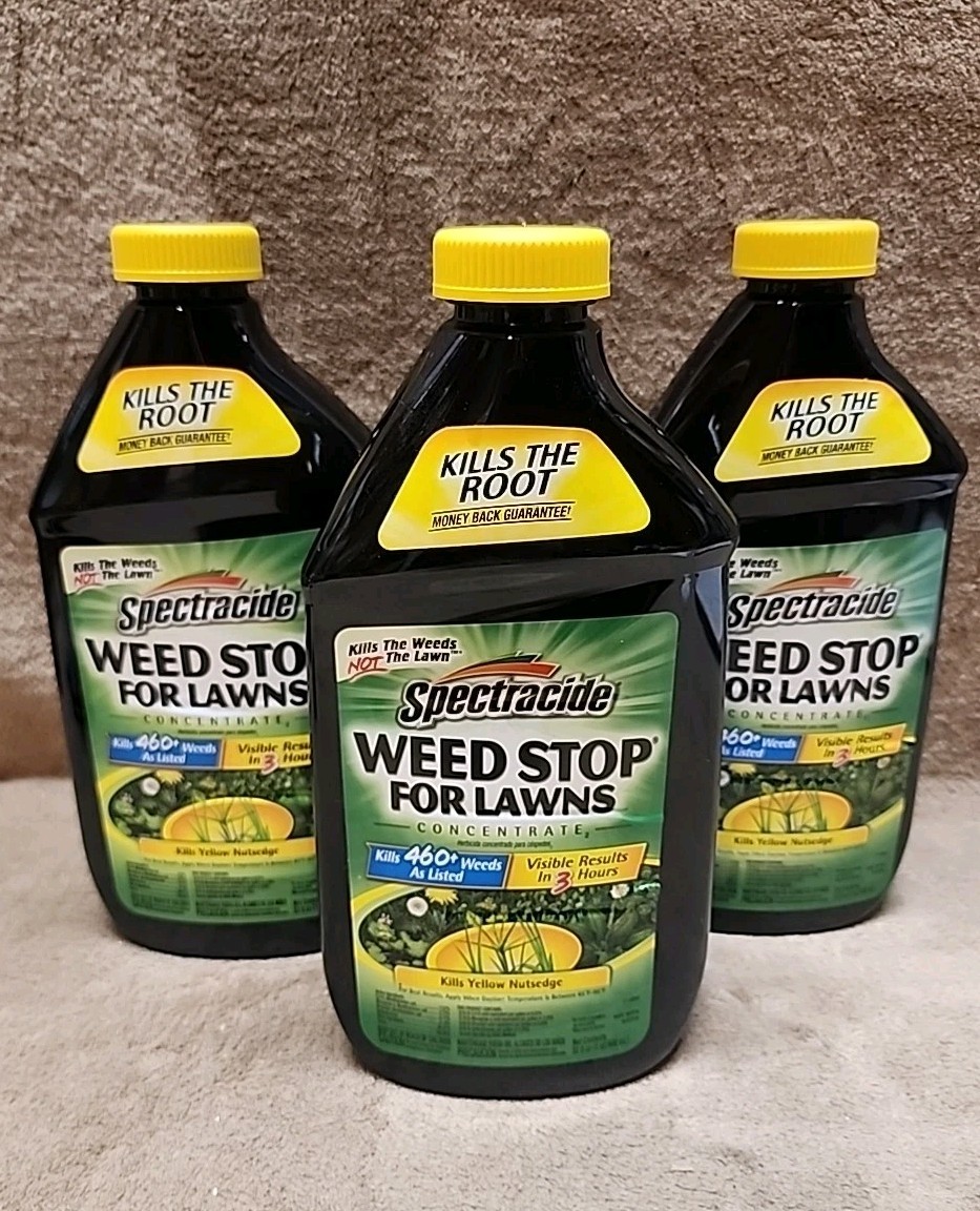 Lot of 3: Spectracide Weed Stop For Lawns Concentrate 32oz Bottles