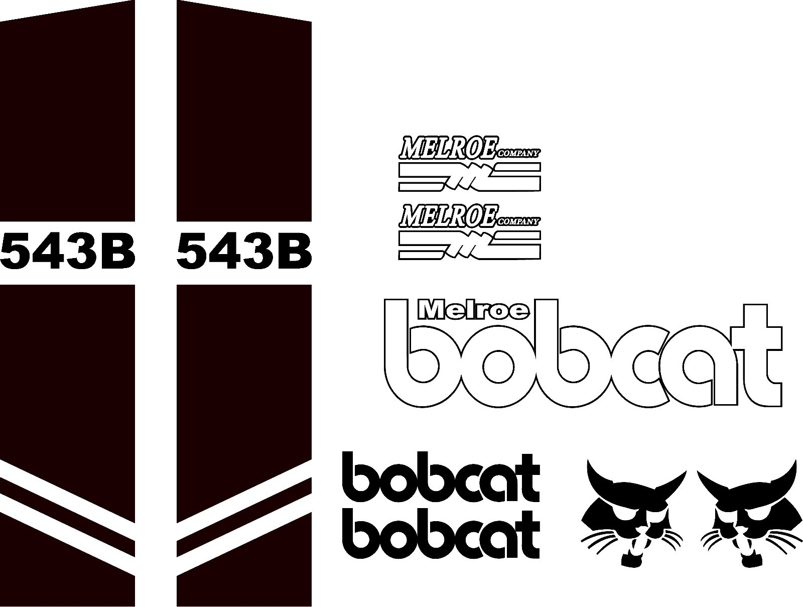 543B repro decals / decal kit / sticker set US seller Free shipping fits bobcat