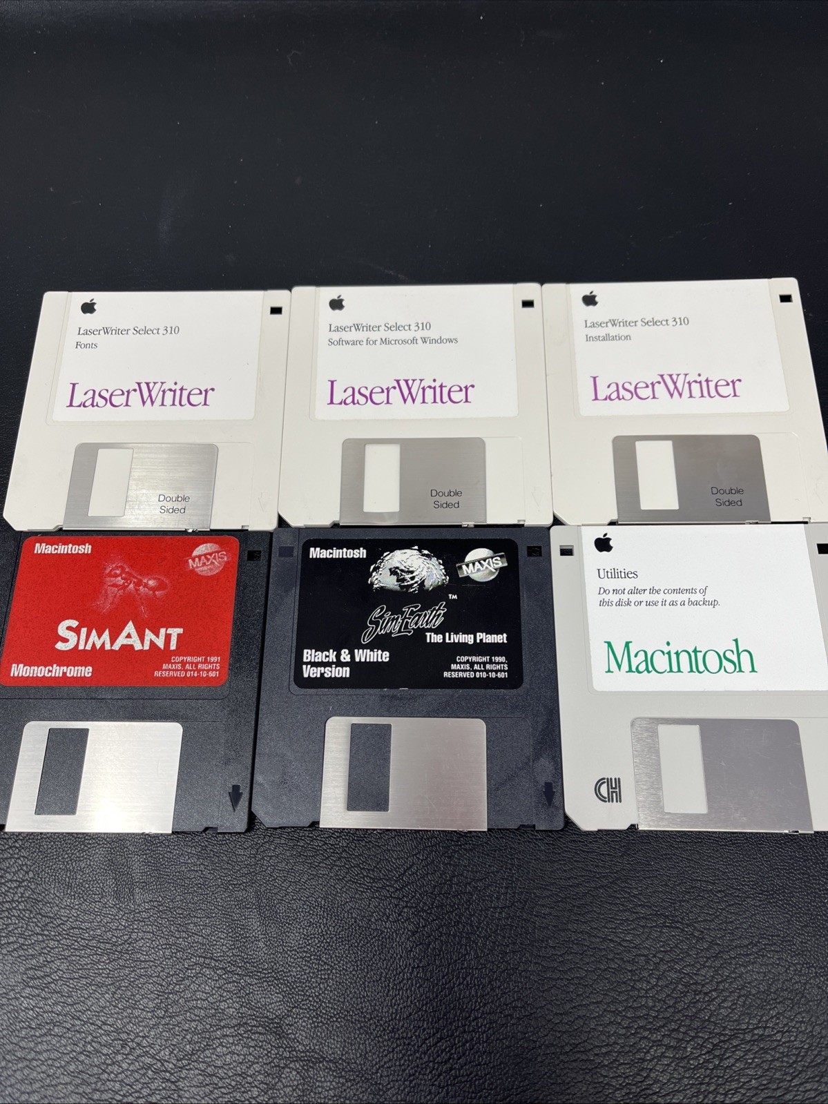 Vtg Apple Macintosh Disk lot LaserWriter Utility SimsEarth SimsAnt 1990s