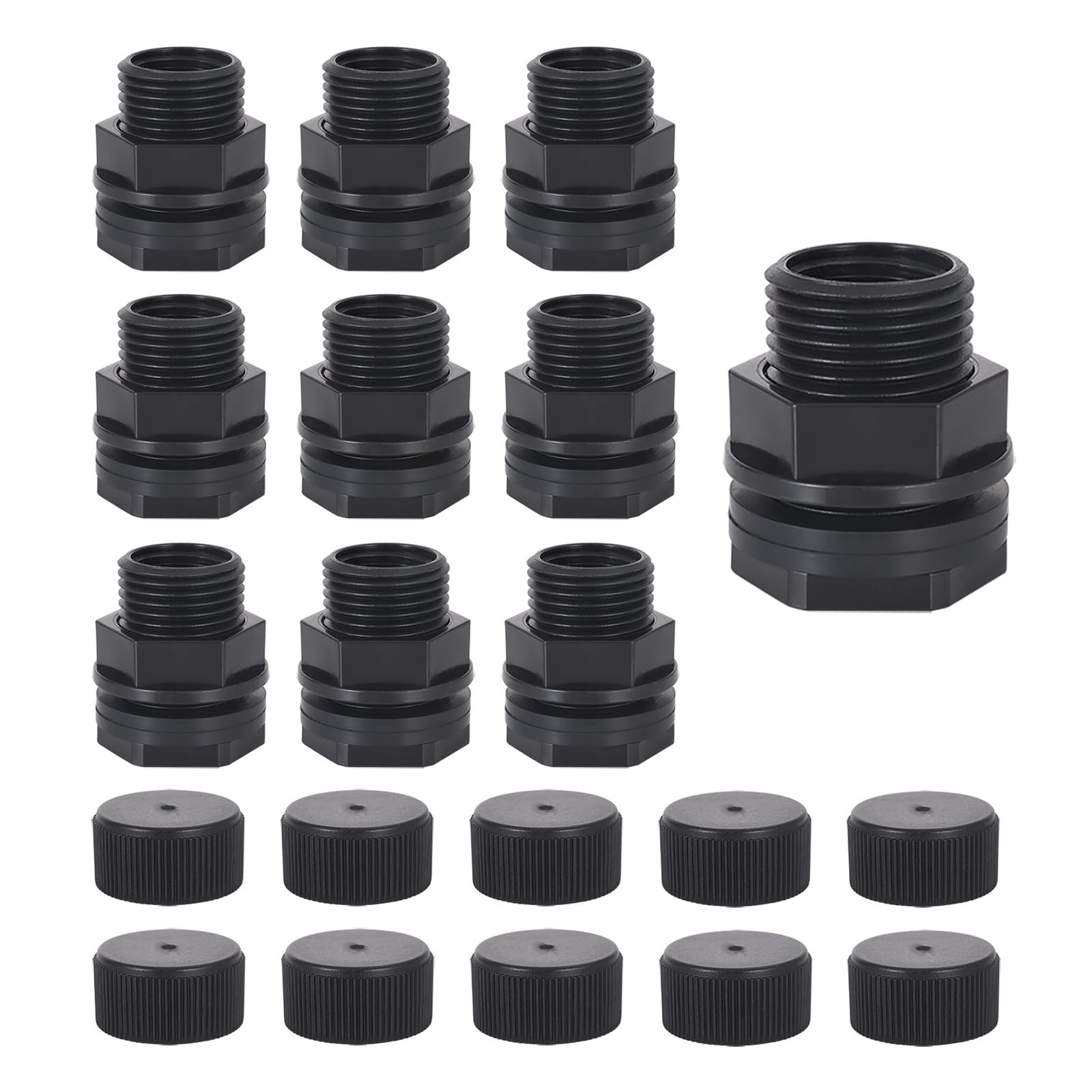 Garden Hose Bulkhead Fitting with Plug, Dual 1/2" Female NPT x 3/4" GHT (Gard...