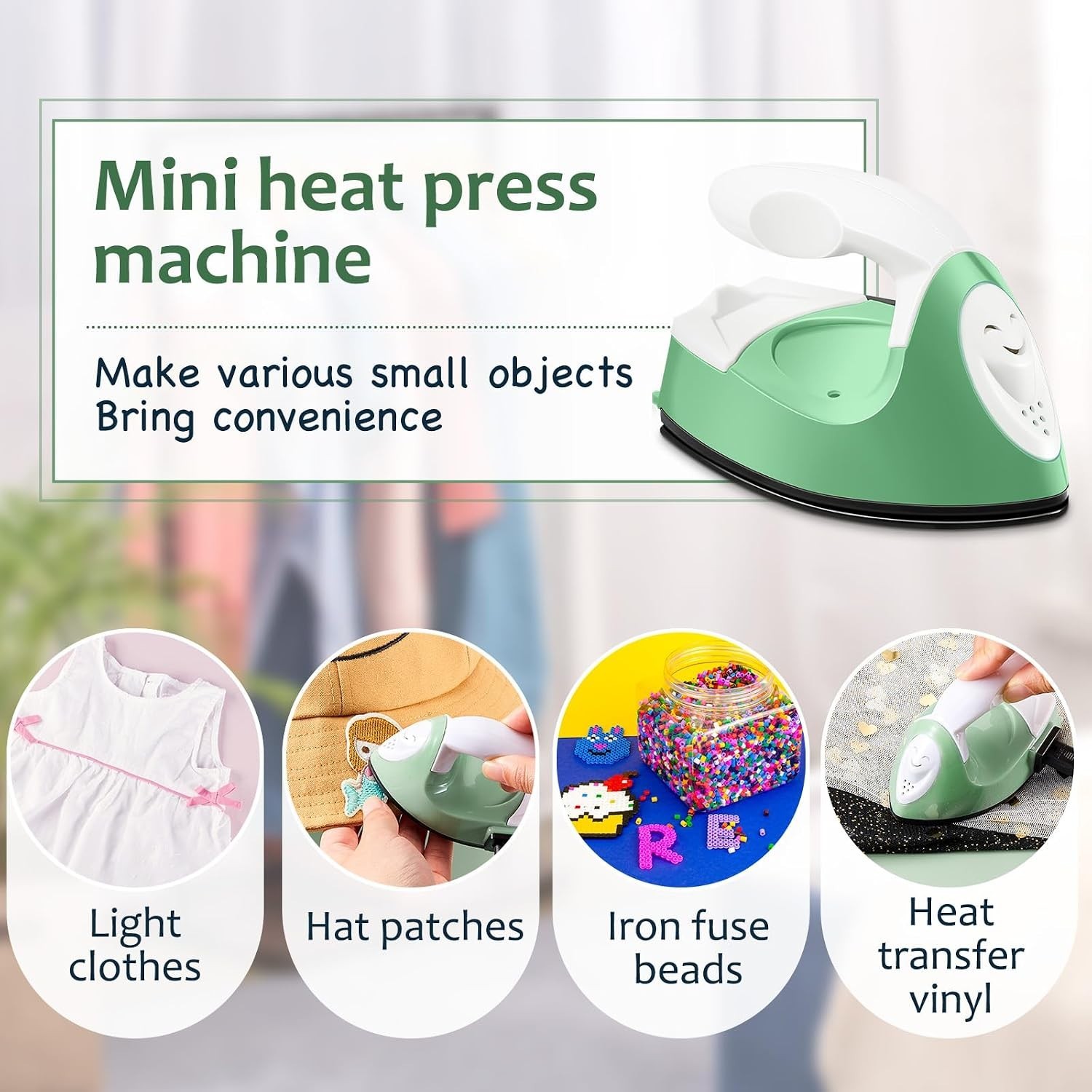 Mini Craft Heat Press & Iron – Portable DIY Tool for Small Projects