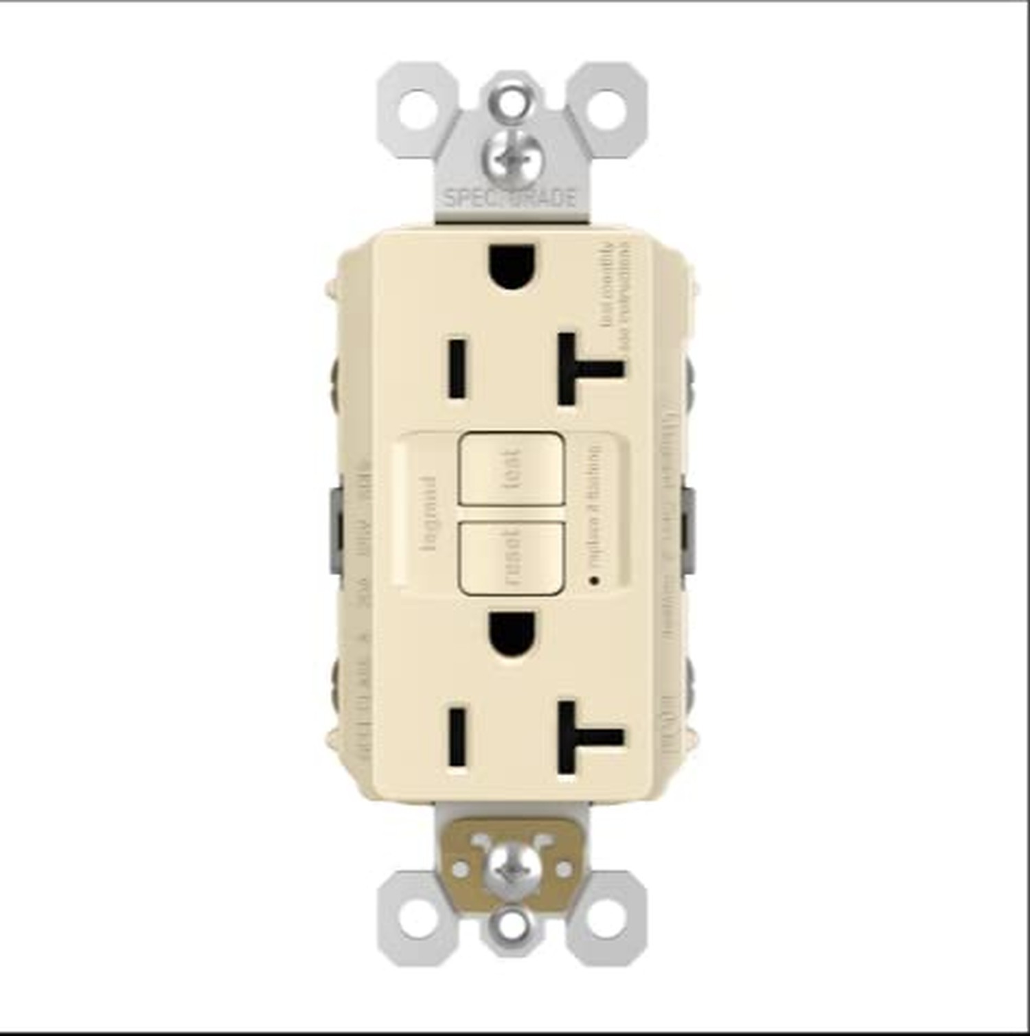 Legrand radiant 20 Amp GFCI Decorator Duplex Outlet Light Almond 1 Pack