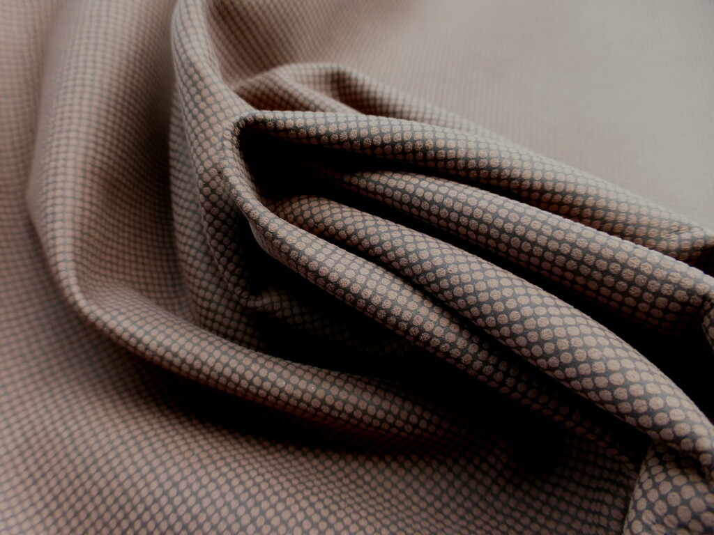 Lambskin leather hide skin Micro Polka Dot Geometric Print Milk Chocolate drapey
