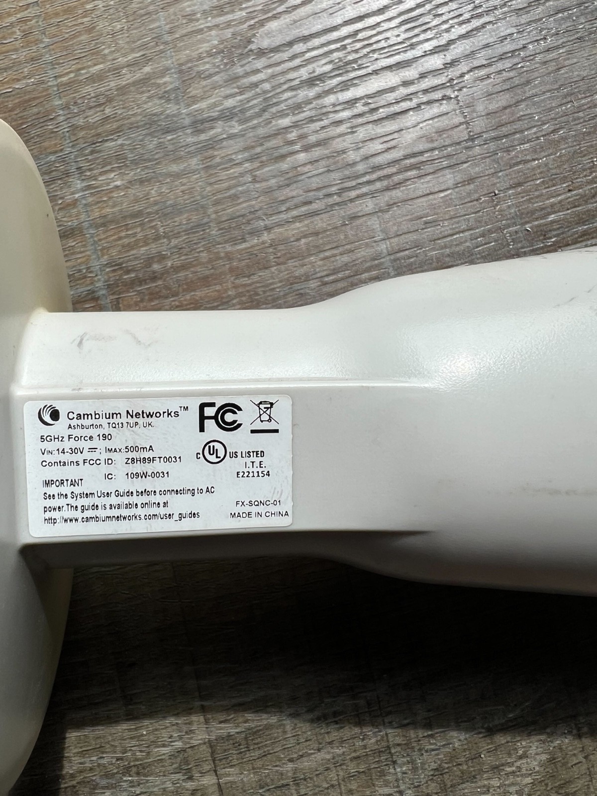 Cambium EPMP force 190 Part# C0598900C082A USED, RESET, RADIO ONLY