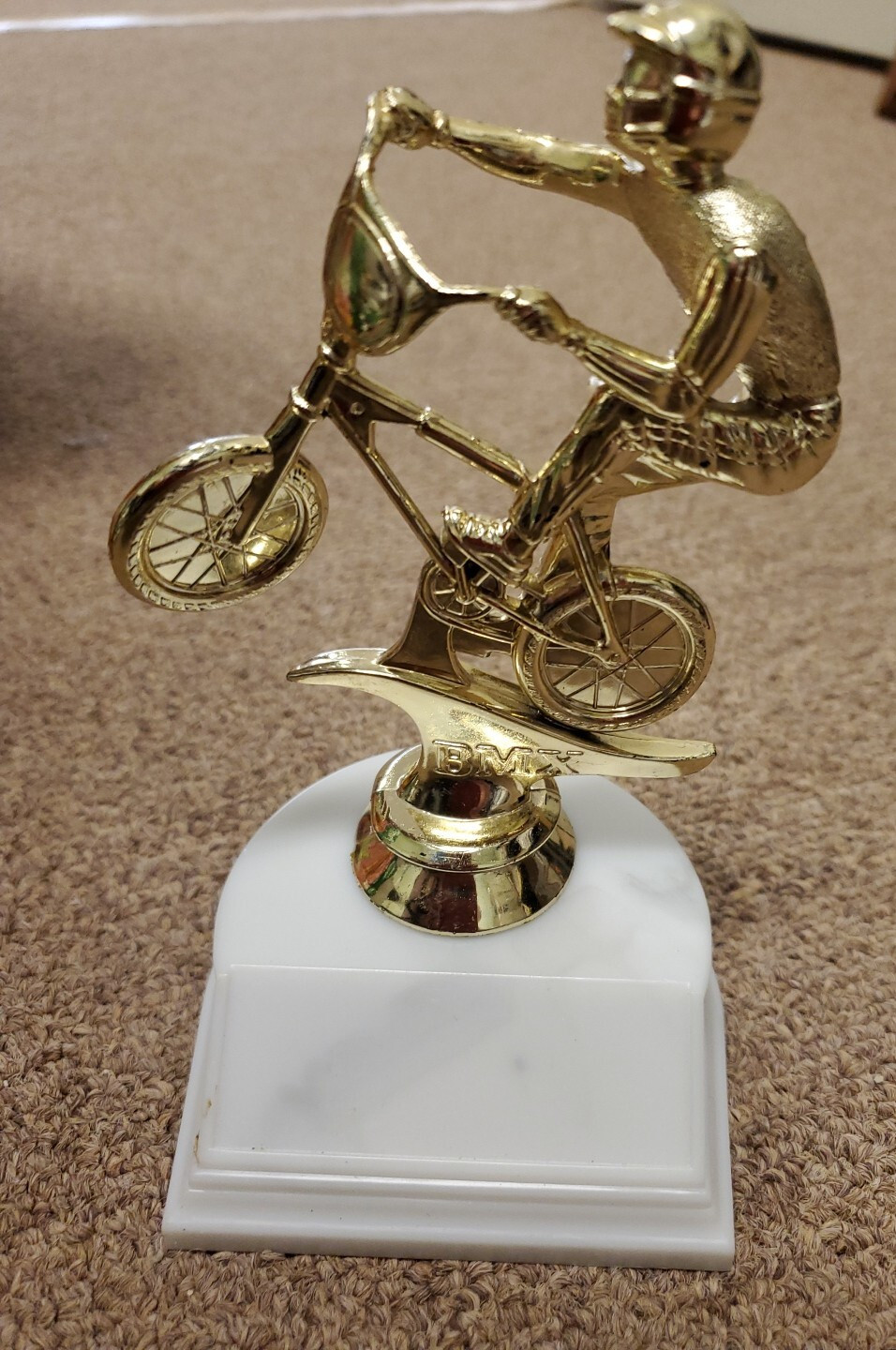 New trophy BMX Bike racing, about 6" high, with engraving, award