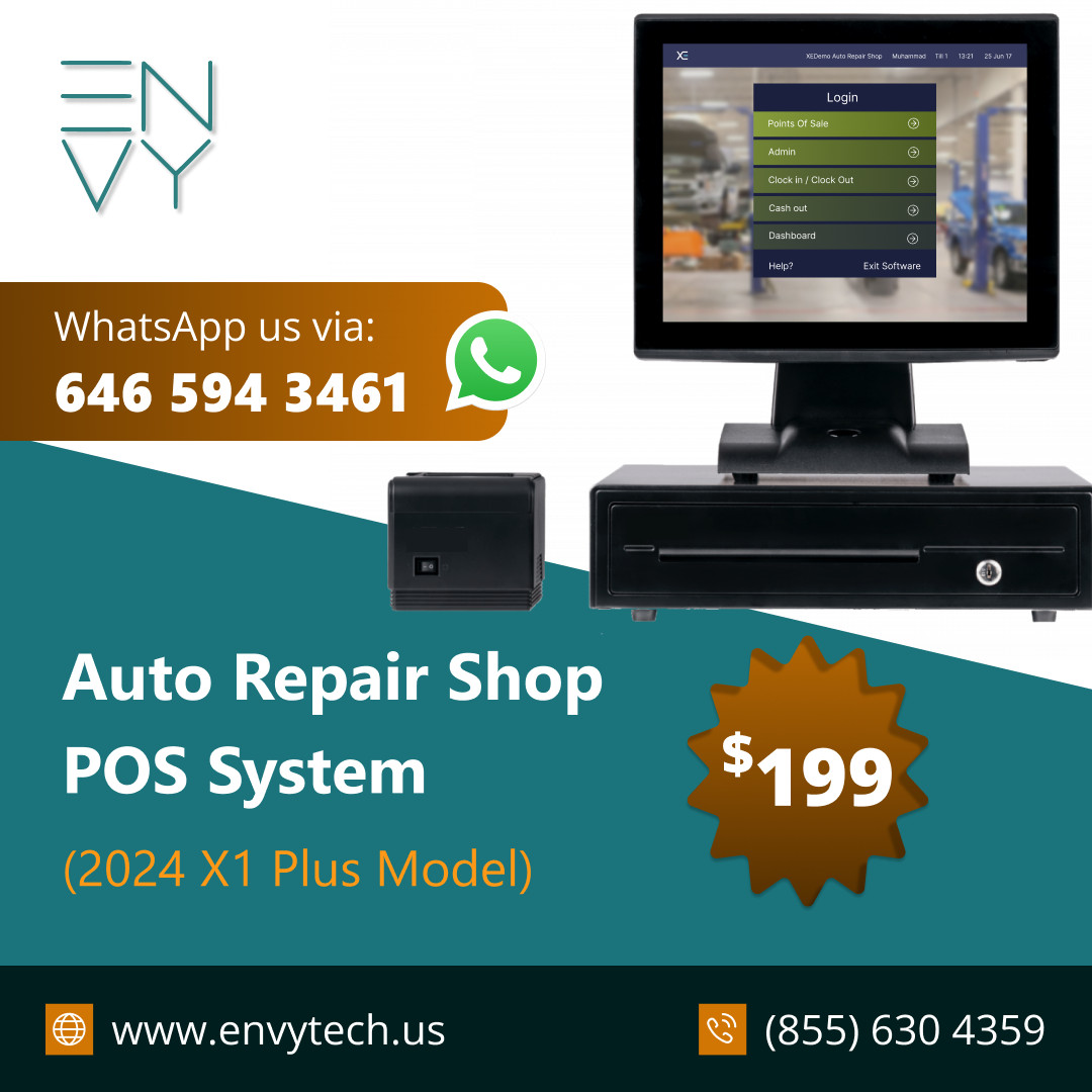 15" Touchscreen POS Cash Register Till System For Auto Repair Shops