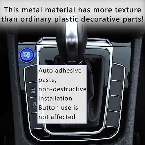 Car Push Start Button Cover Compatible with Audi,Aluminum Engine Start Blue