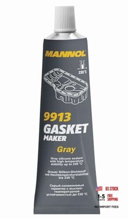 Gasket Maker, 9913, High-Temp RTV Silicone Sealant for Oil Pan, Valve Grey