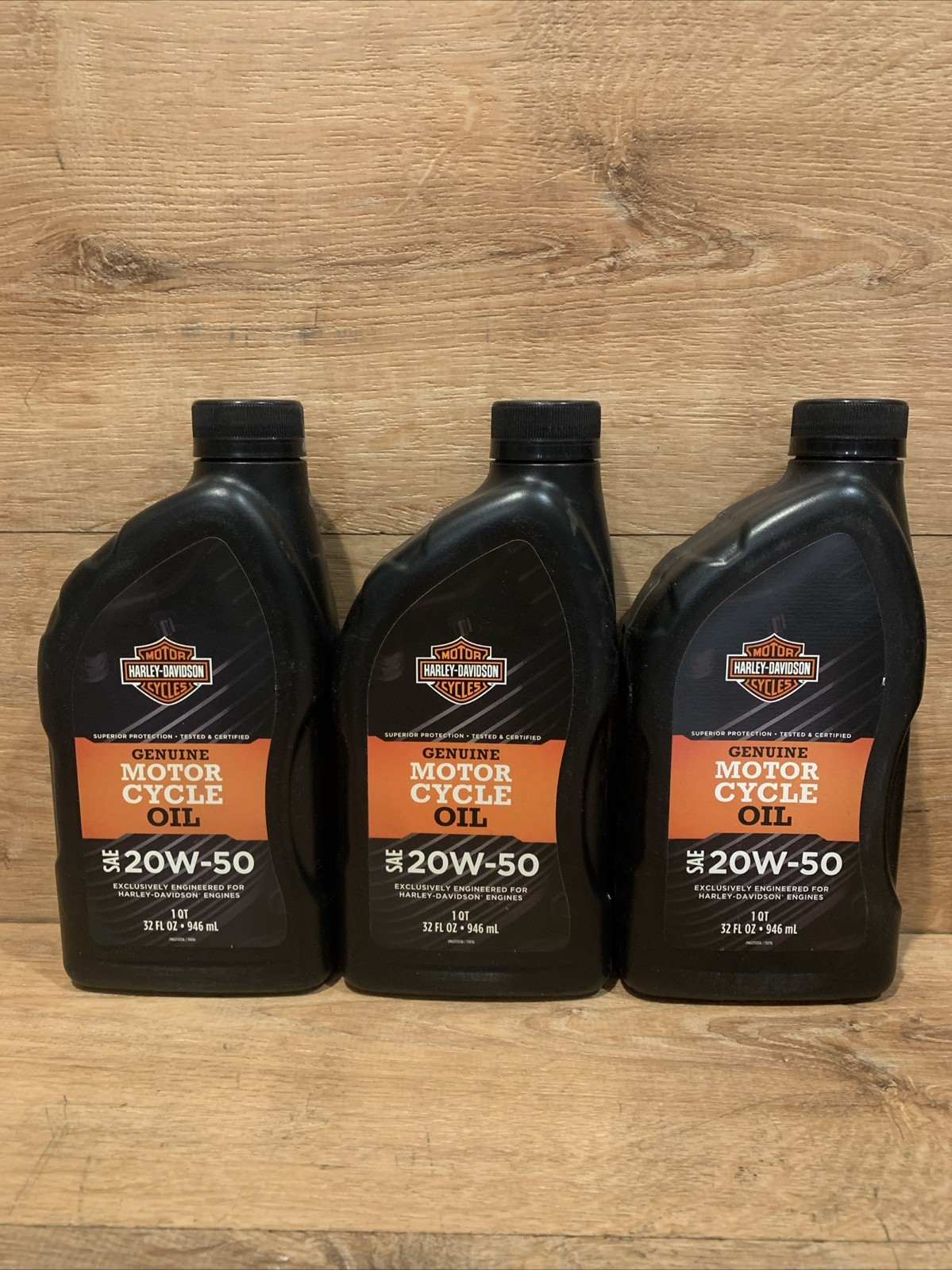3  Quarts Genuine Harley-Davidson 20w 50 Motorcycle Motor Oil