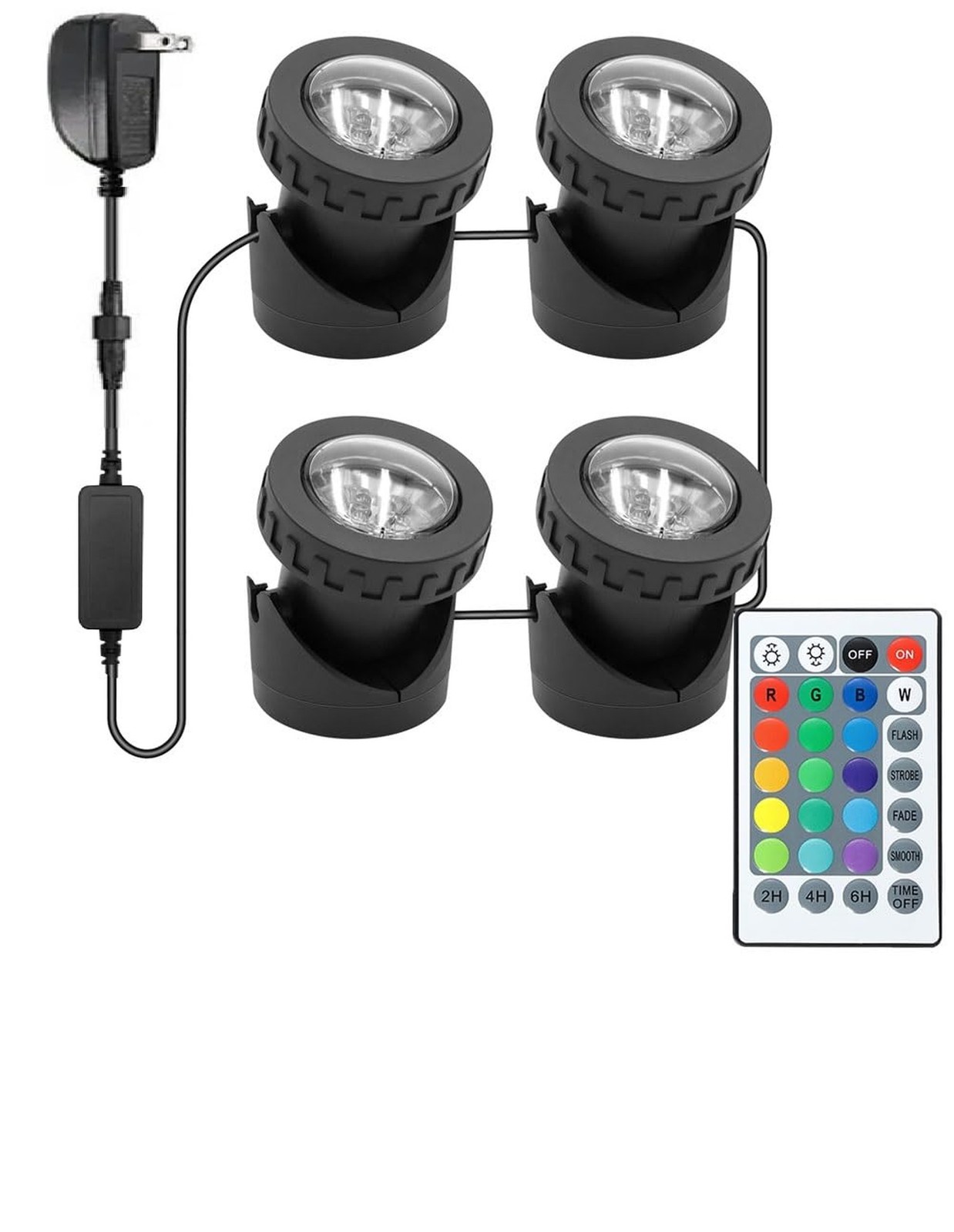 Colored Pond Lights with Timer, RGB Fountain Light IP68 Waterproof, Dimmable ...