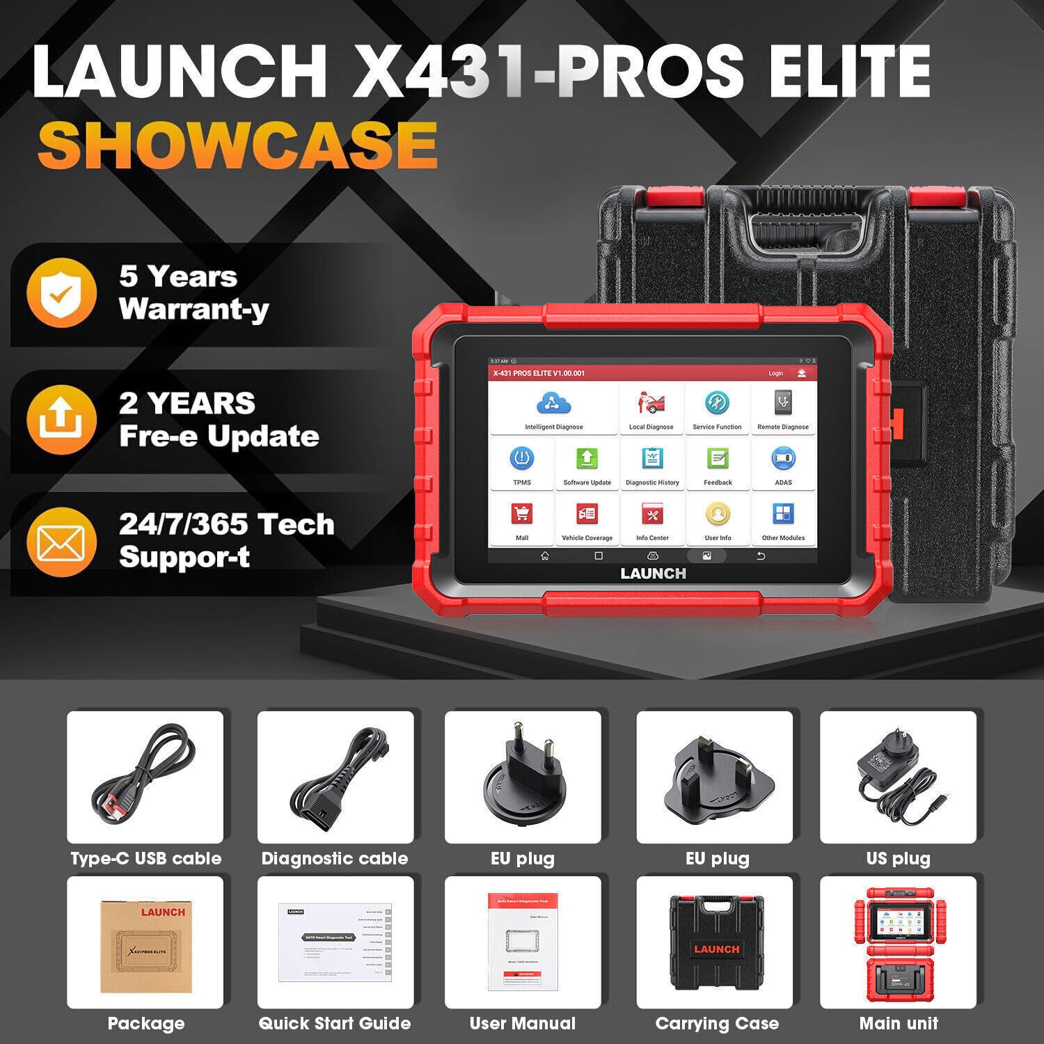 2026 Newest LAUNCH X431 Pro Elite V+ Bidirectional Car Diagnostic Scanner Coding