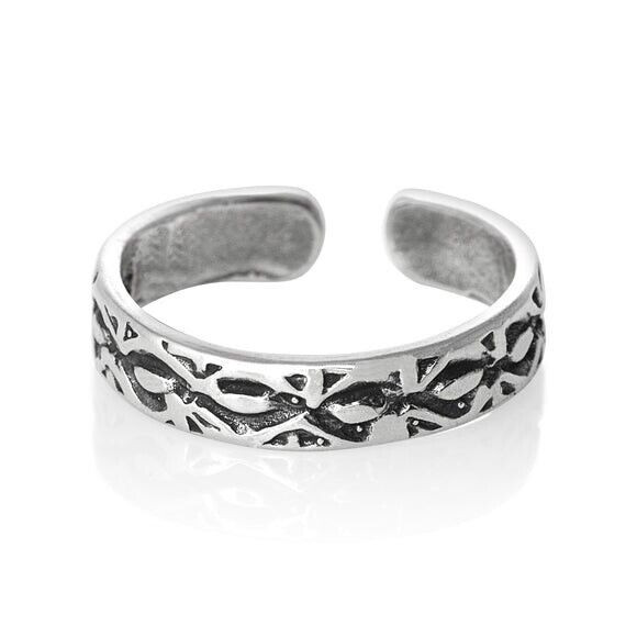 Fashion Design Toe Ring Genuine Sterling Silver 925 Size Adjustable
