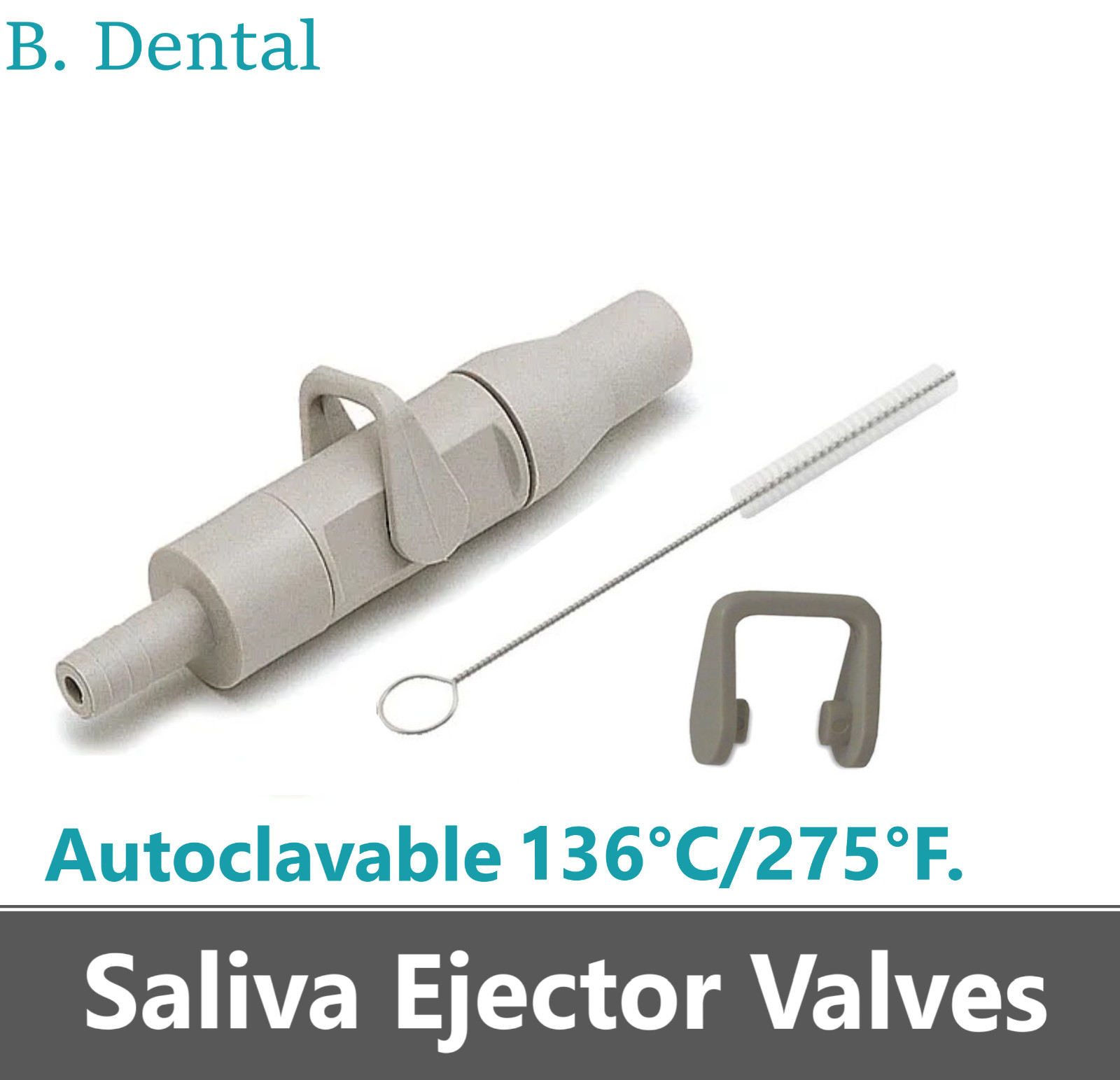 Dental Saliva Ejector Valves Valve w/ Lever On/Off Control, Autoclavable 275°F