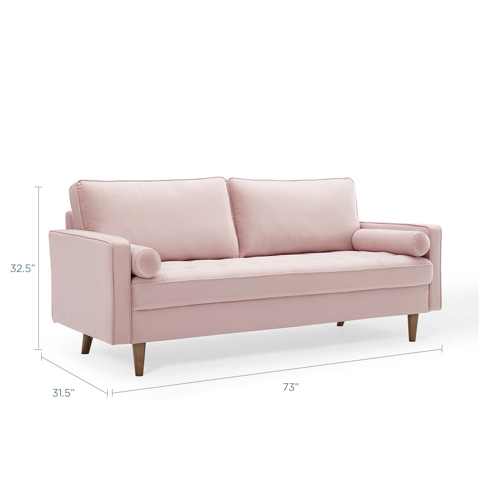 Modway Valour Performance Velvet Upholstered Tufted Sofa In Pink
