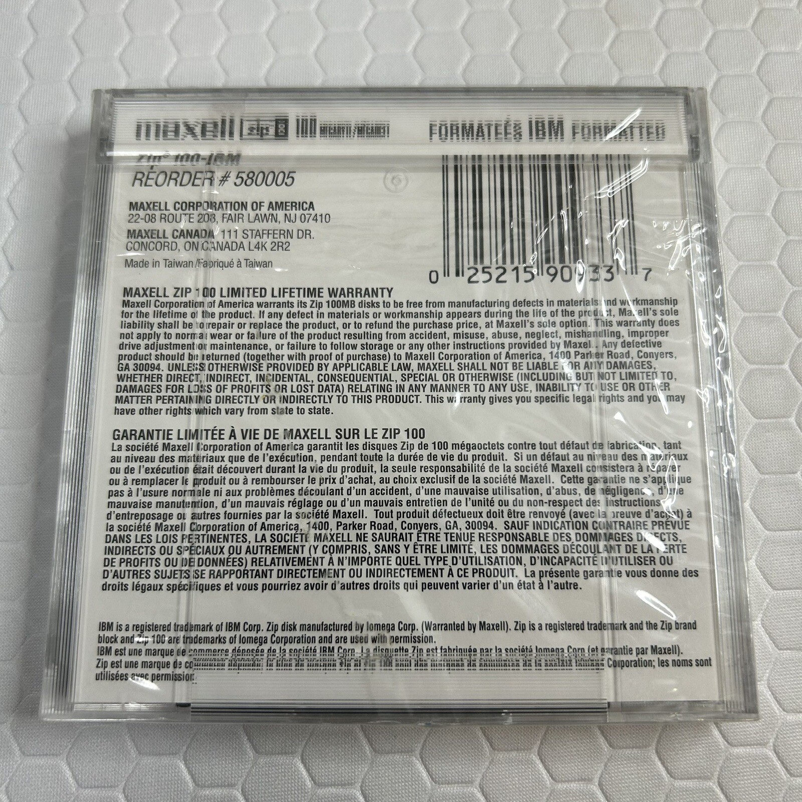 Maxell Zip Disk 100 MB Individually Sealed IBM Formatted 100MB